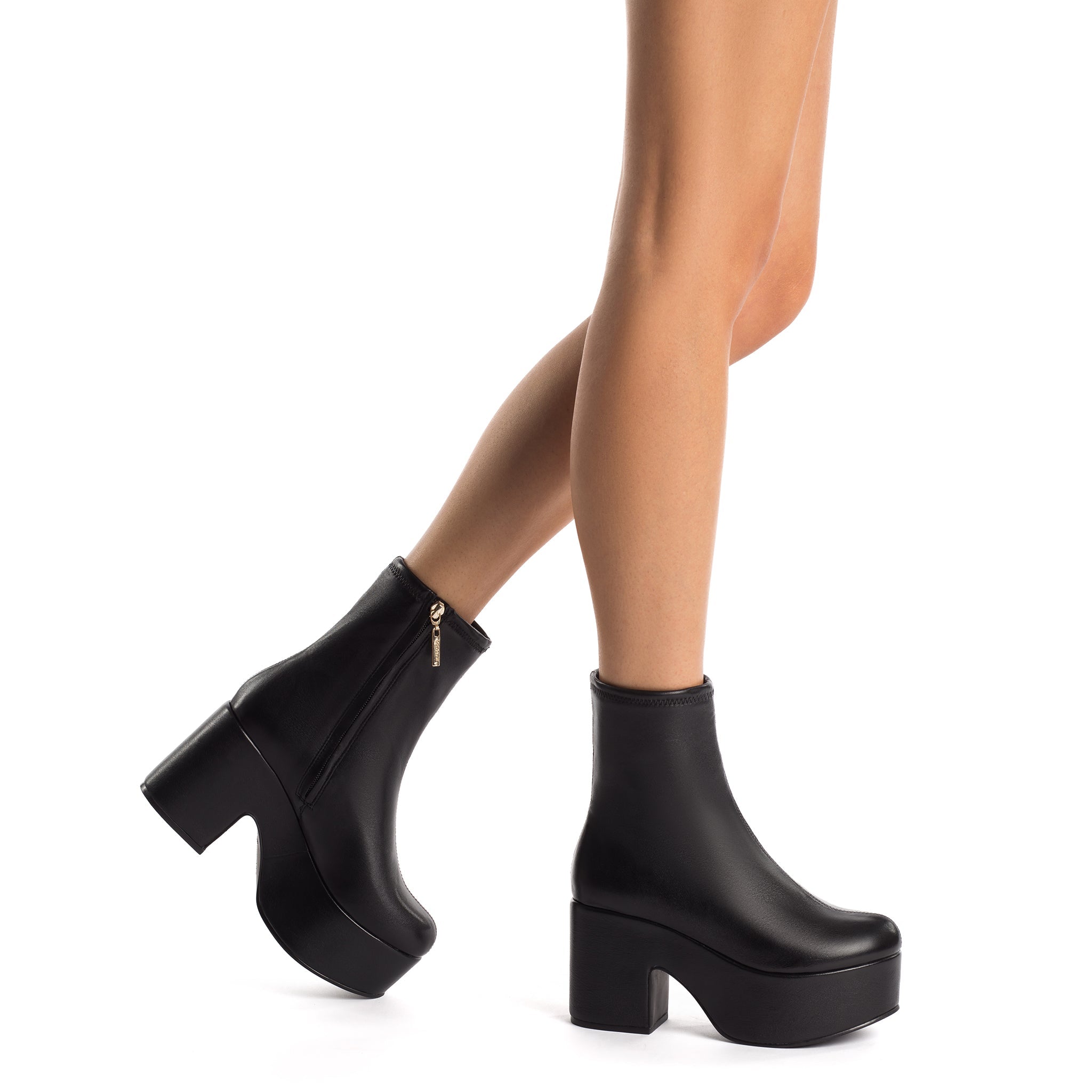 Miso Platform Boot In Black Stretch Leather by Larroudé