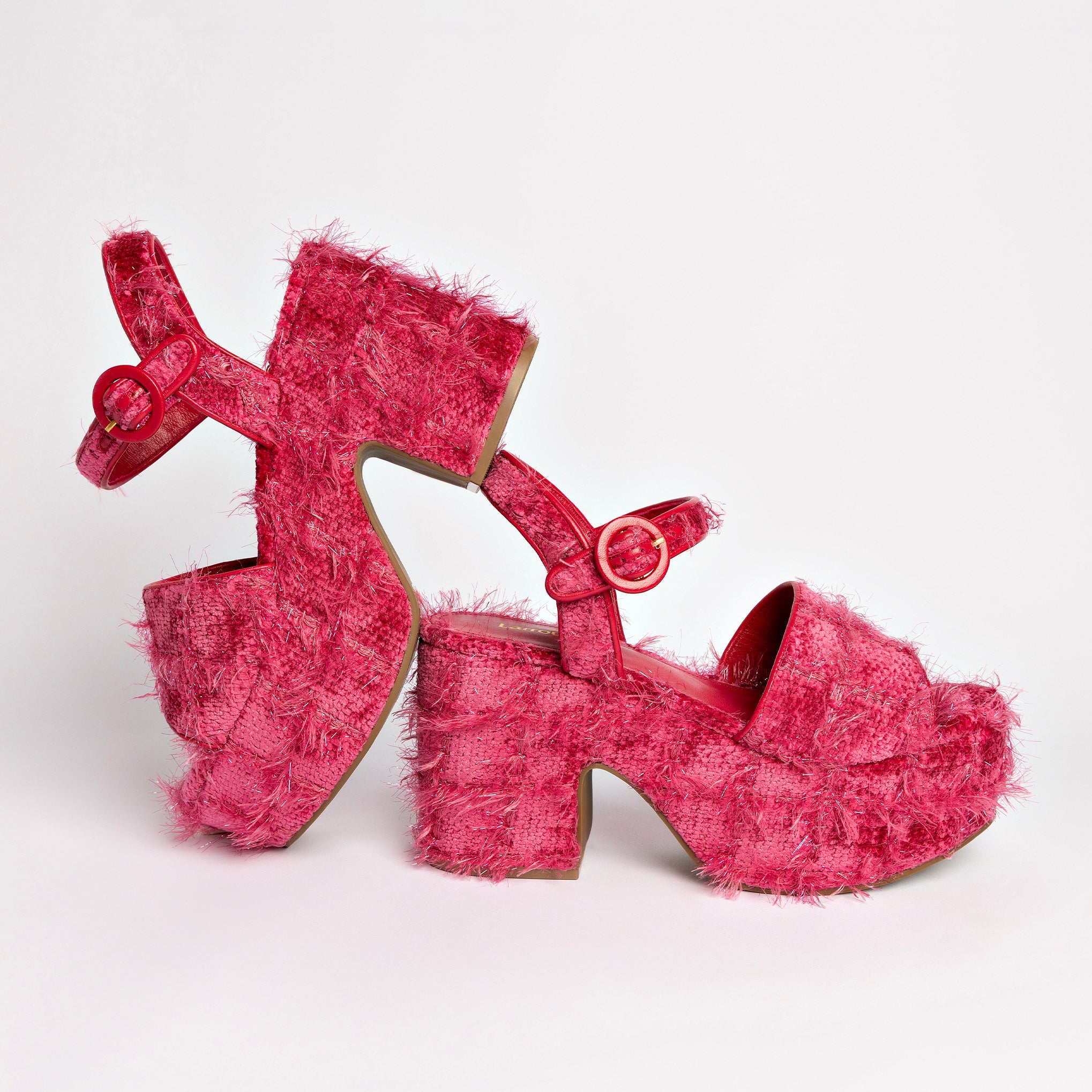 Miso Sandal In Rose Agami Velvet by Larroudé