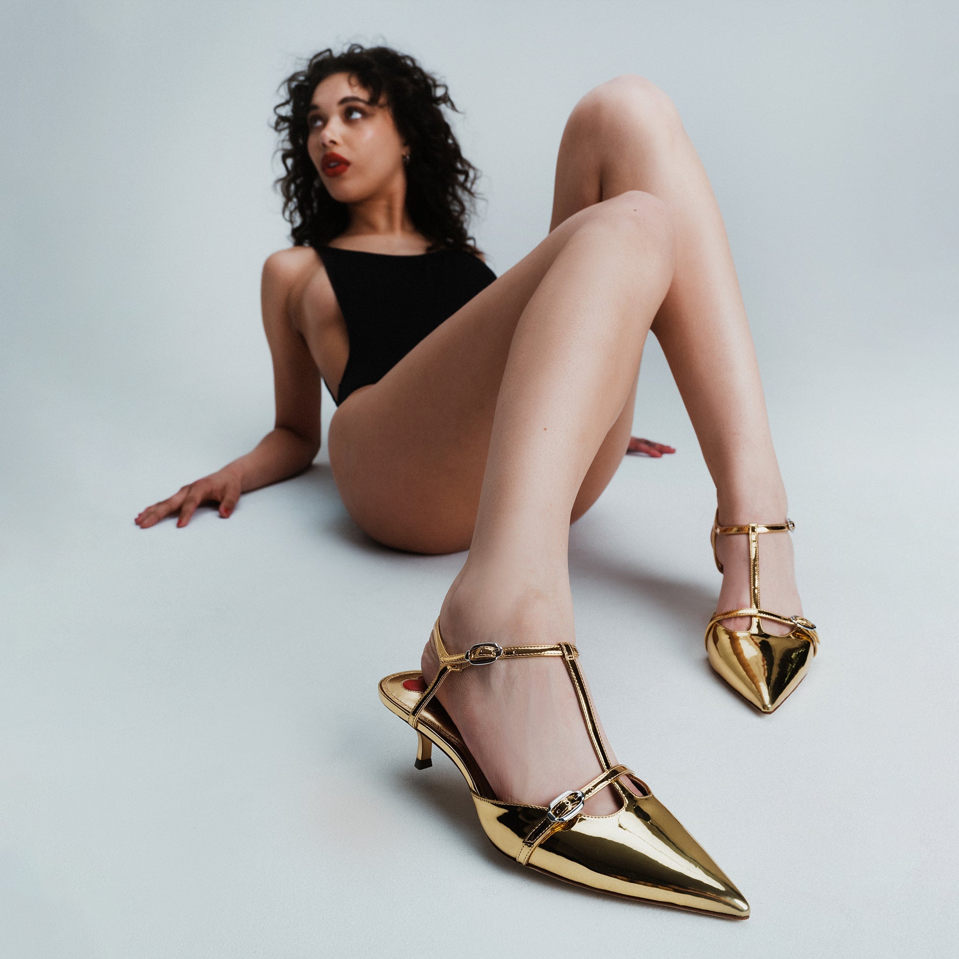 Grace Pump In Gold Specchio by Larroudé