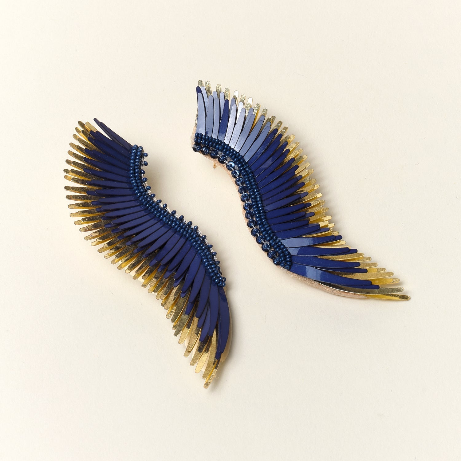 Madeline Earrings Navy Gold by Mignonne Gavigan