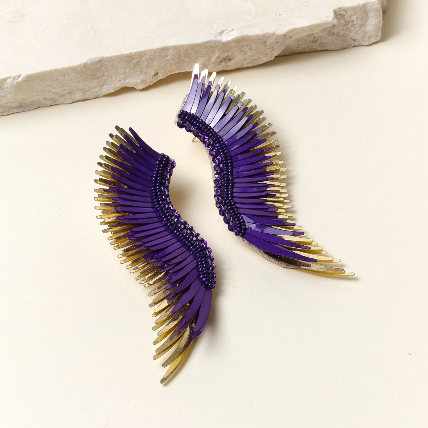 Madeline Earrings PURPLE/ GOLD by Mignonne Gavigan