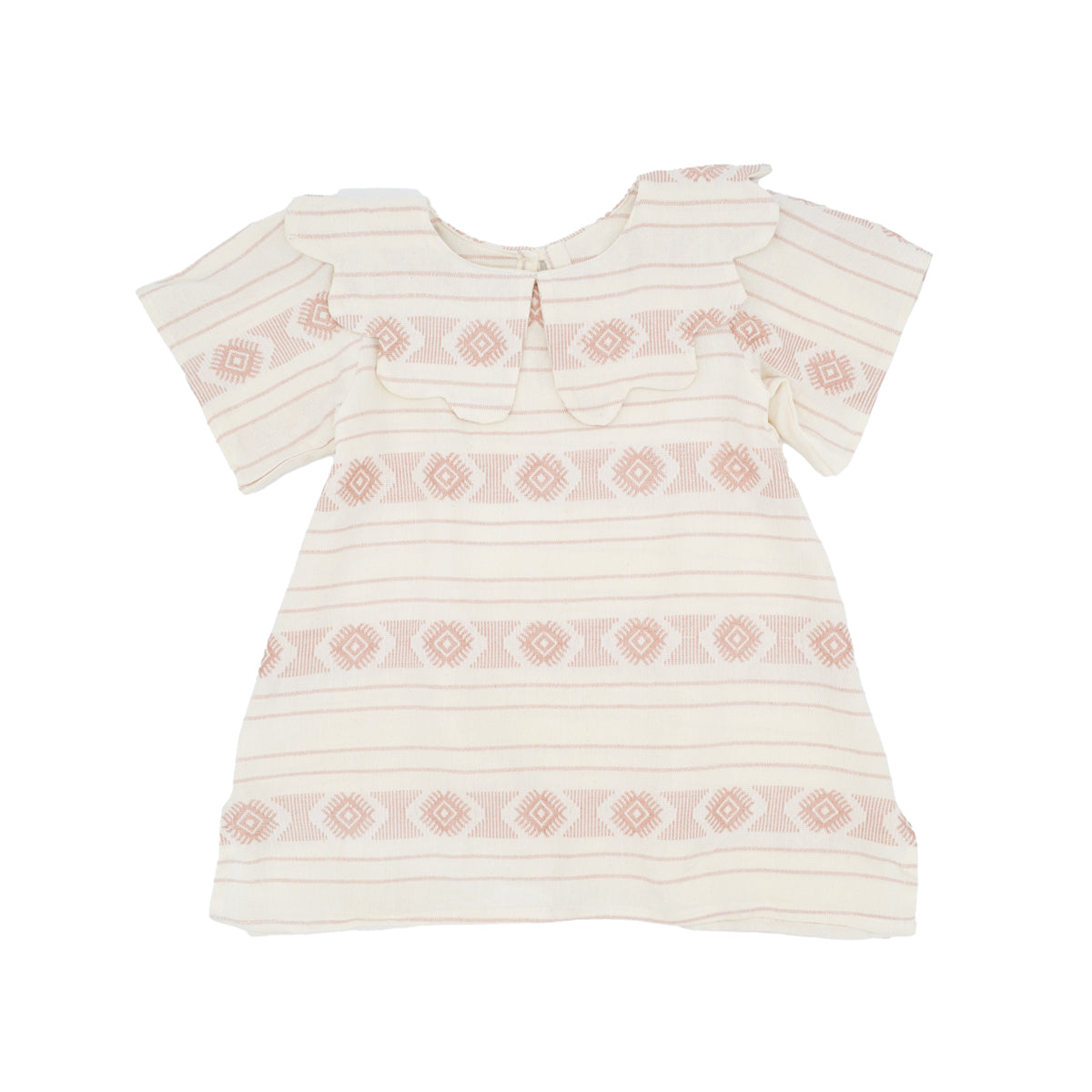 Marielle Girl Dress in Dust Pink Embroidery by Folklore Las Ninas