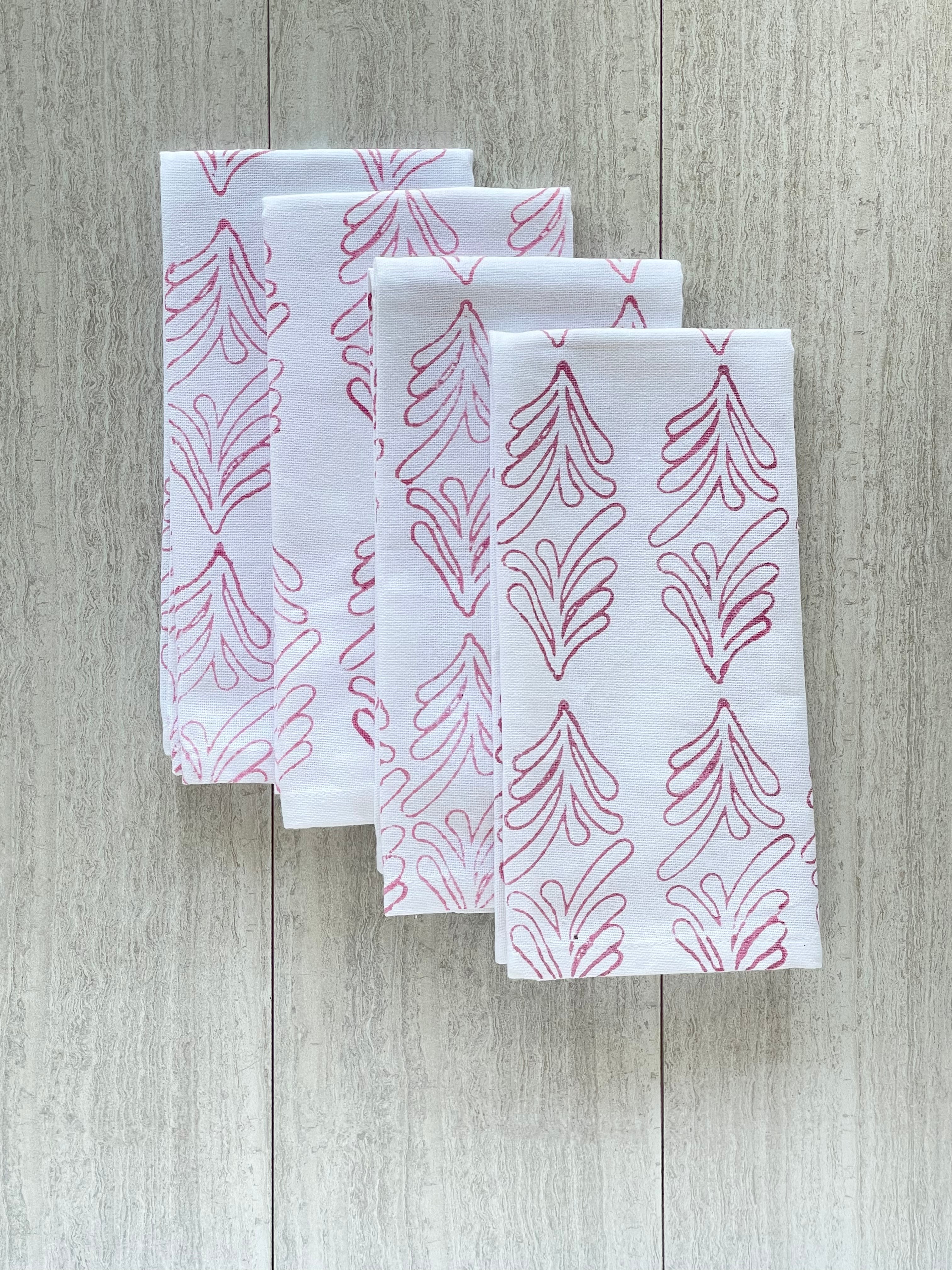 Dinner Napkins (set of 4) - Palmetto Stencil, Pink by Mended