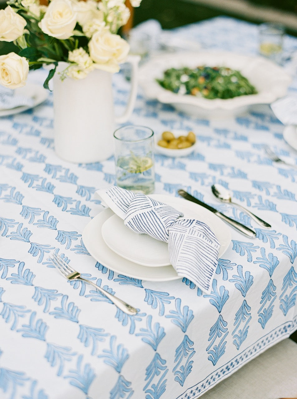 Tablecloth - Palmetto, Uniform Blue & Navy by Mended