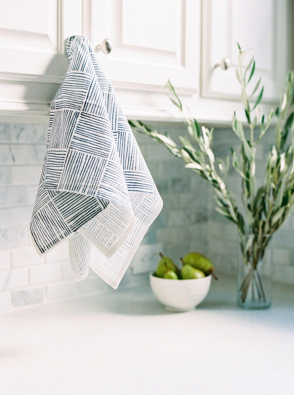 Tea Towel - Striped, Navy by Mended