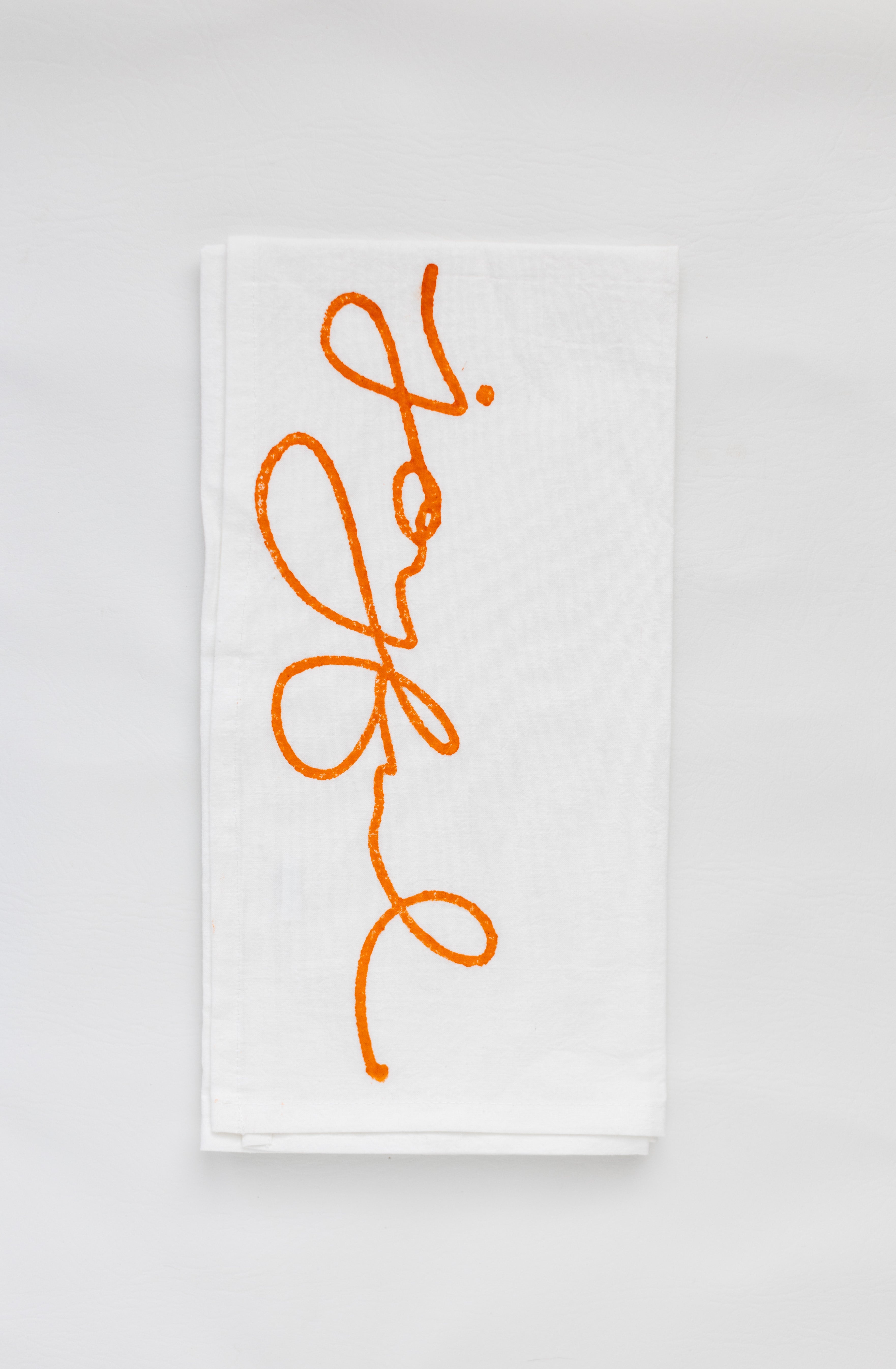 Tea Towel - Joyful, Orange by Mended