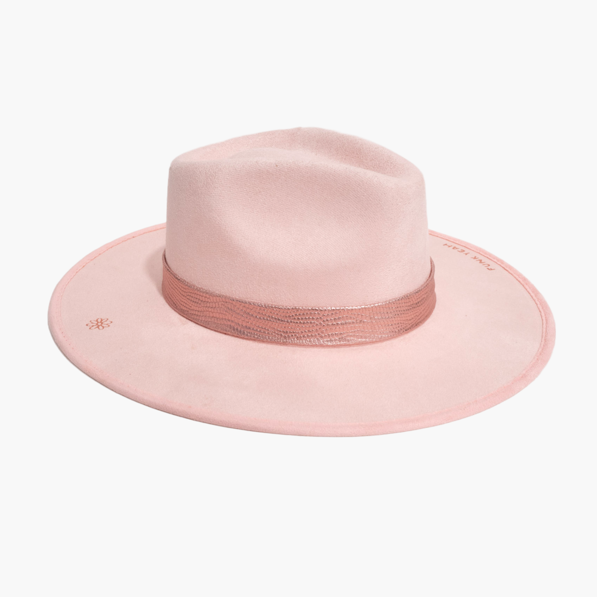 Metallic Disco Groove in Rosa Wide Brim Hat by AB.LINO