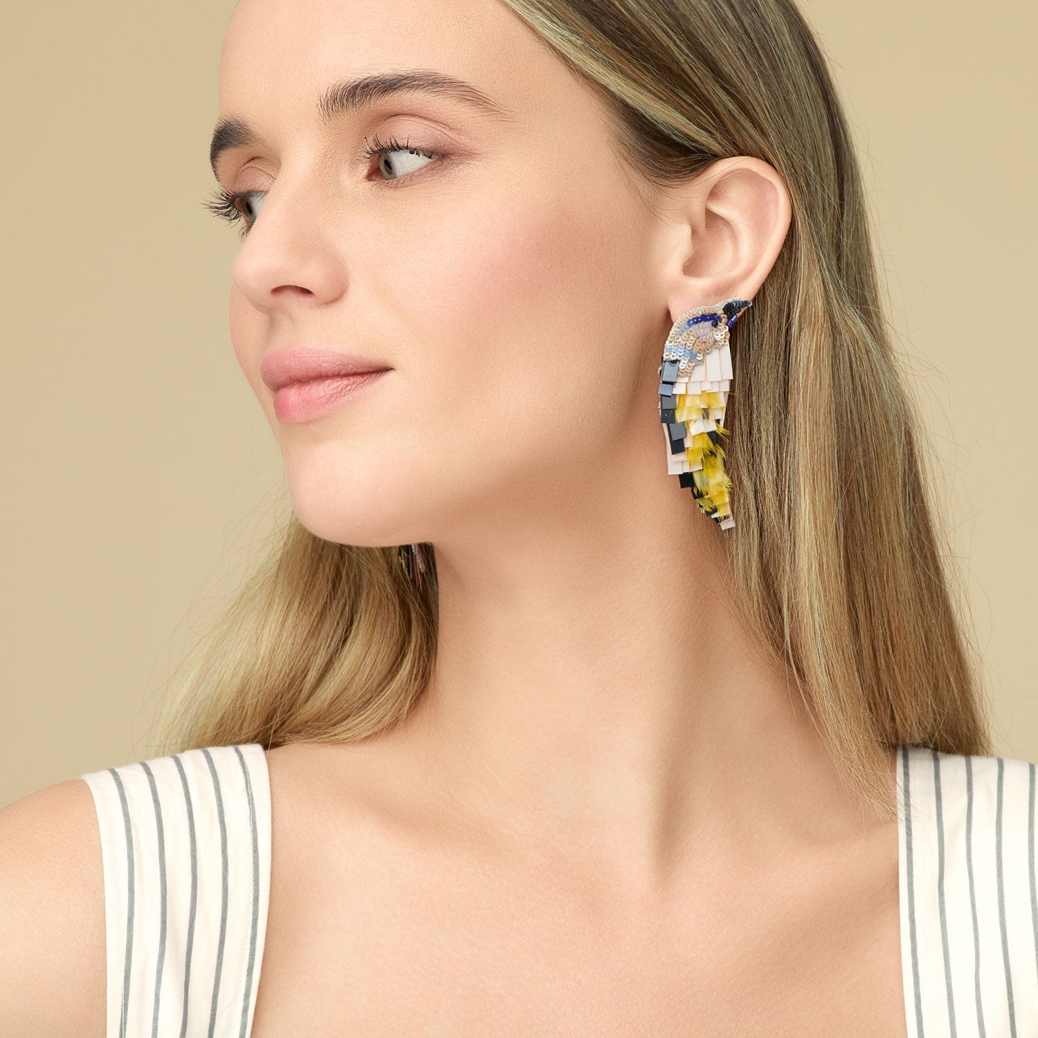 Bird Earrings Toffee by Mignonne Gavigan