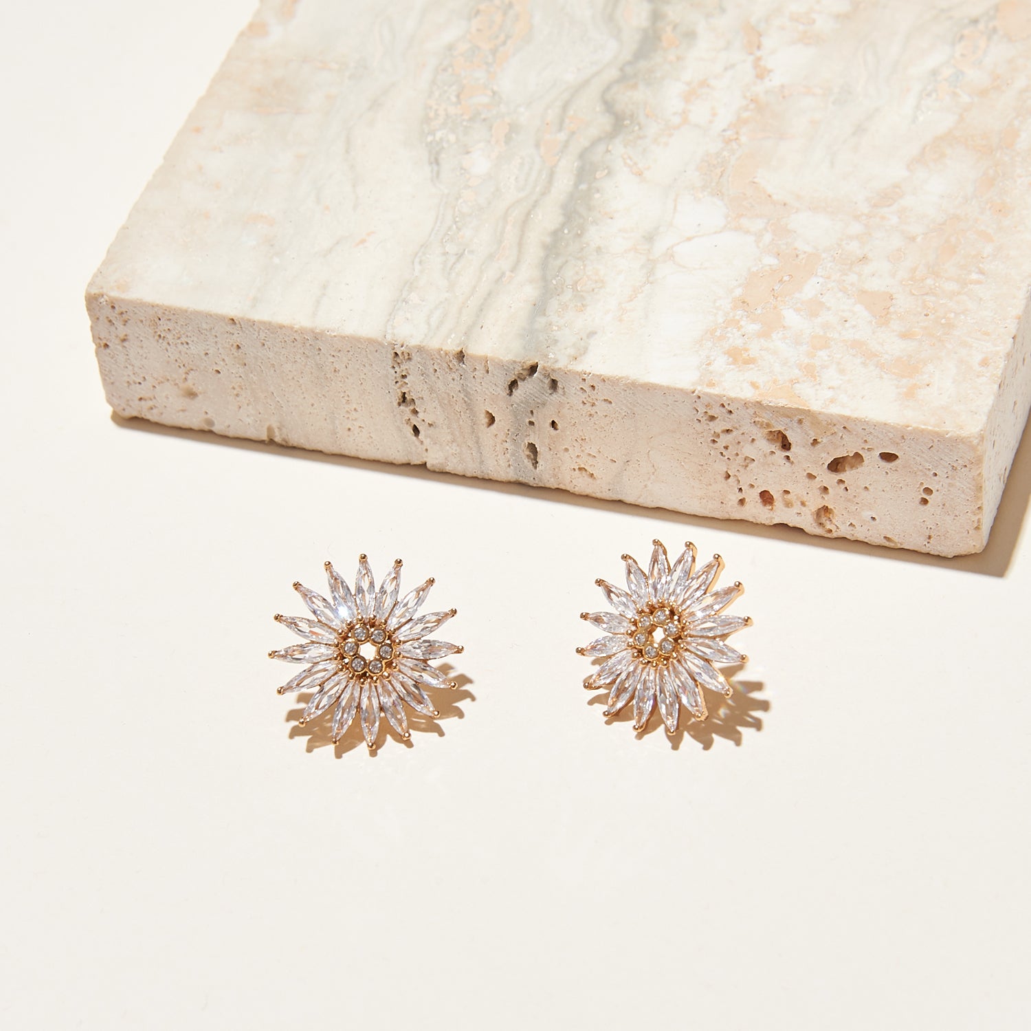 Crystal Madeline Stud Earrings Clear by Mignonne Gavigan