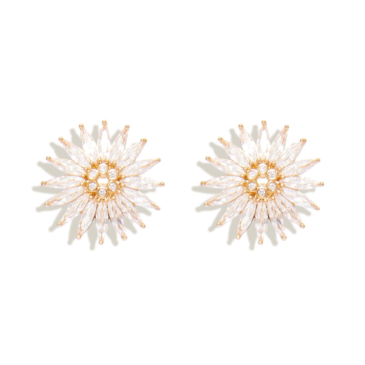 Crystal Madeline Stud Earrings Clear by Mignonne Gavigan