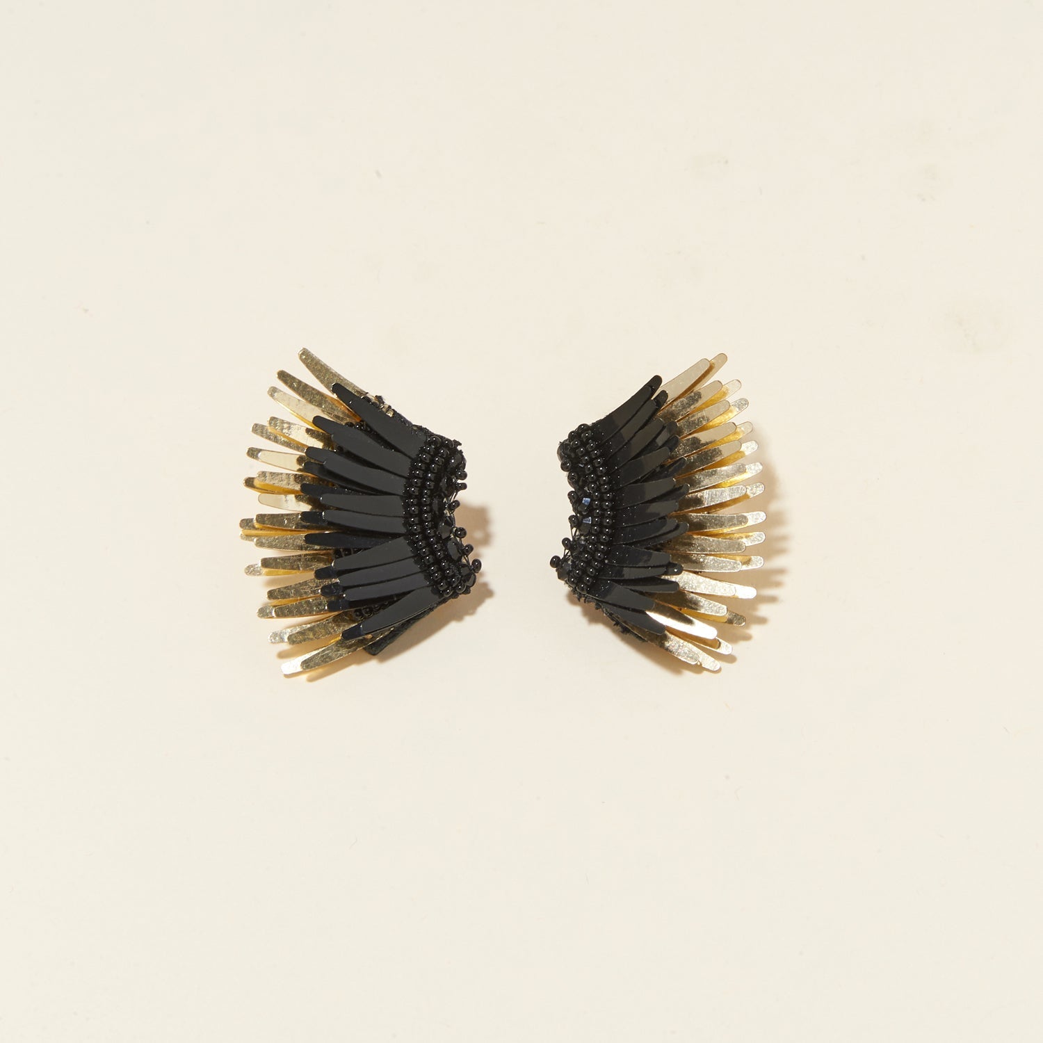 Mini Madeline Earrings Black Gold by Mignonne Gavigan