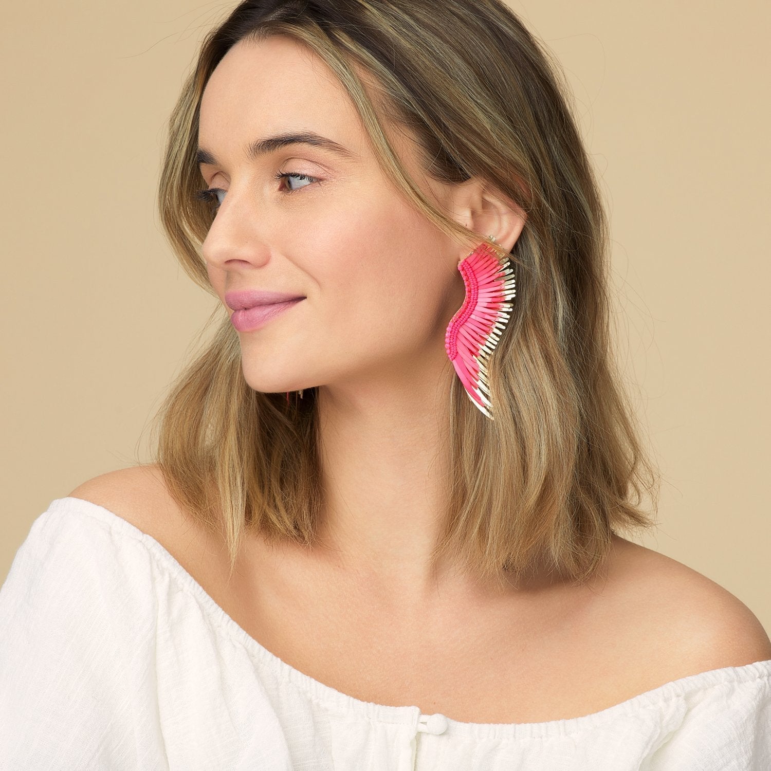 Madeline Earrings Hot Pink by Mignonne Gavigan