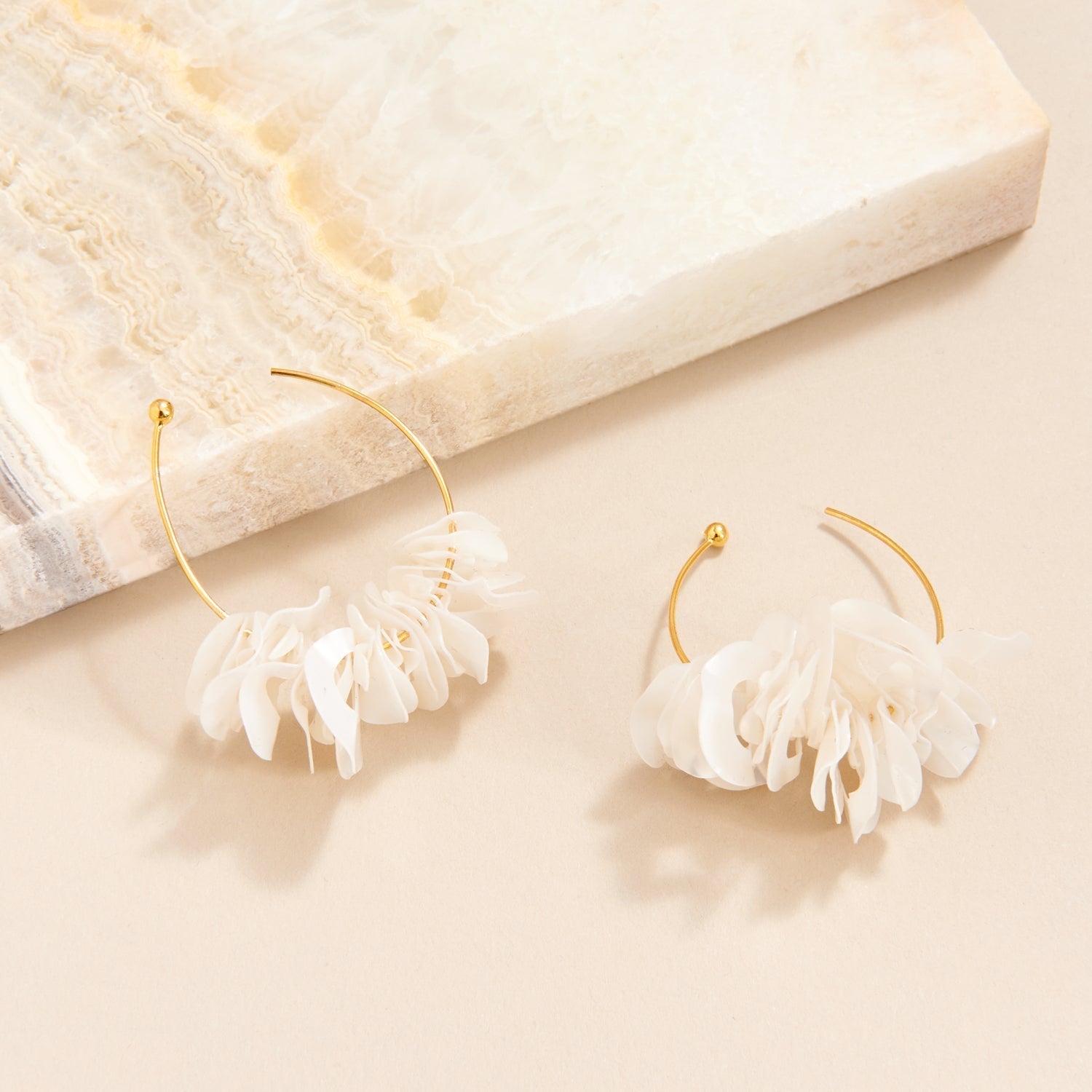 Mini Lolita Hoop Earrings White by Mignonne Gavigan