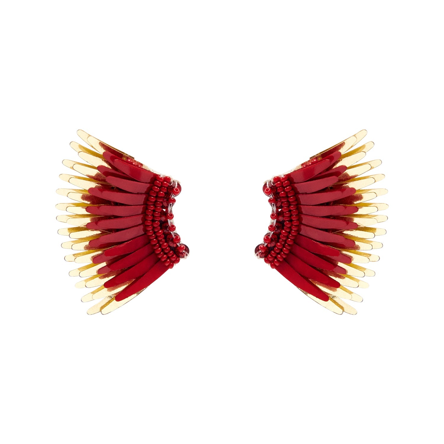 Mini Madeline Earrings CRIMSON/ GOLD by Mignonne Gavigan