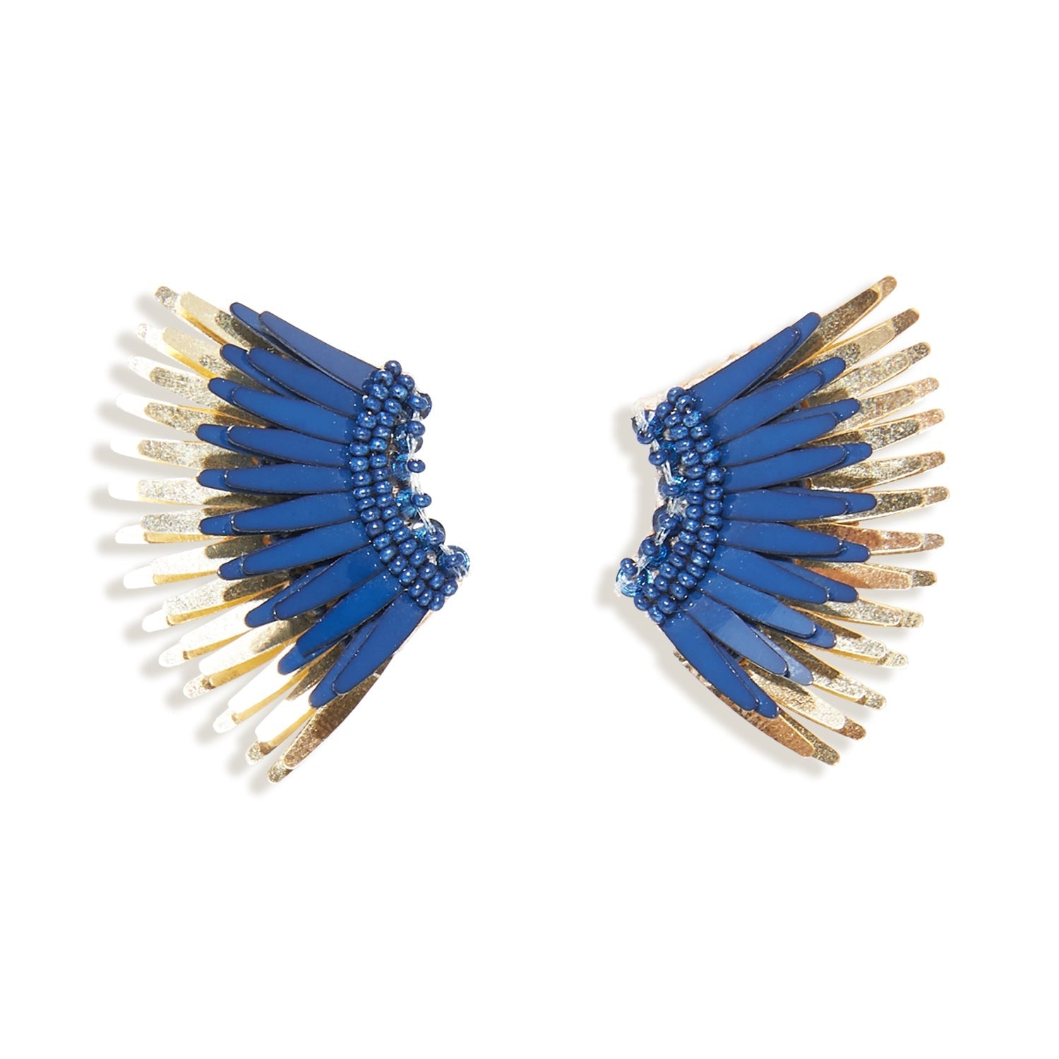 Mini Madeline Earrings Navy Gold by Mignonne Gavigan