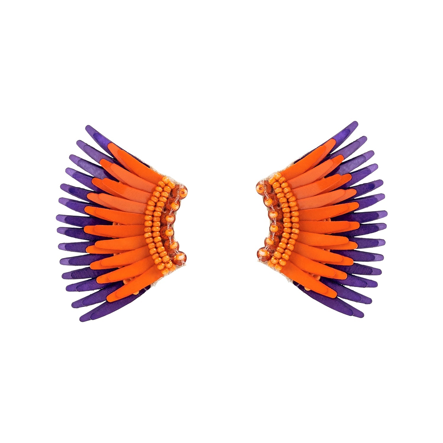 Mini Madeline Earrings Orange/ Purple by Mignonne Gavigan