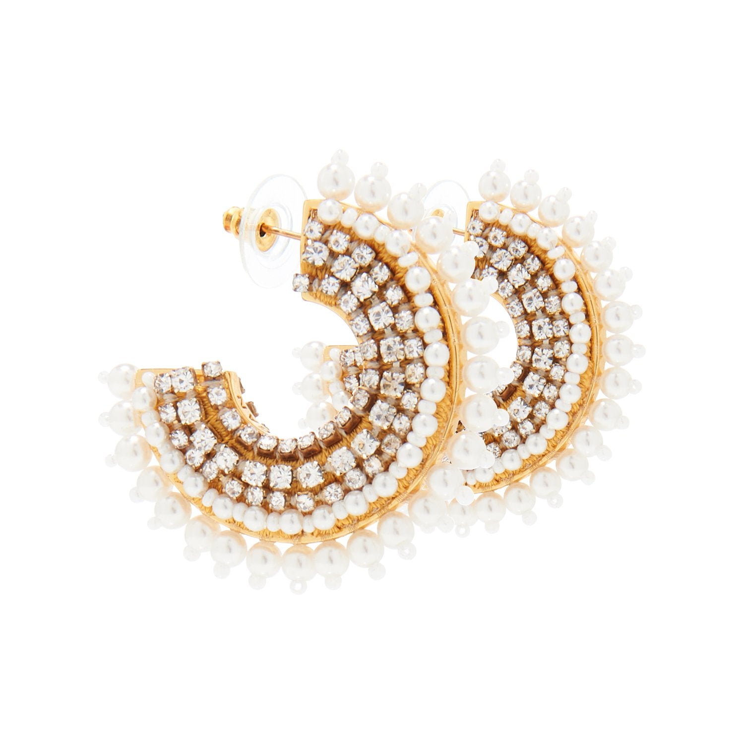 Mini Pearl Fiona Hoop Earrings White by Mignonne Gavigan