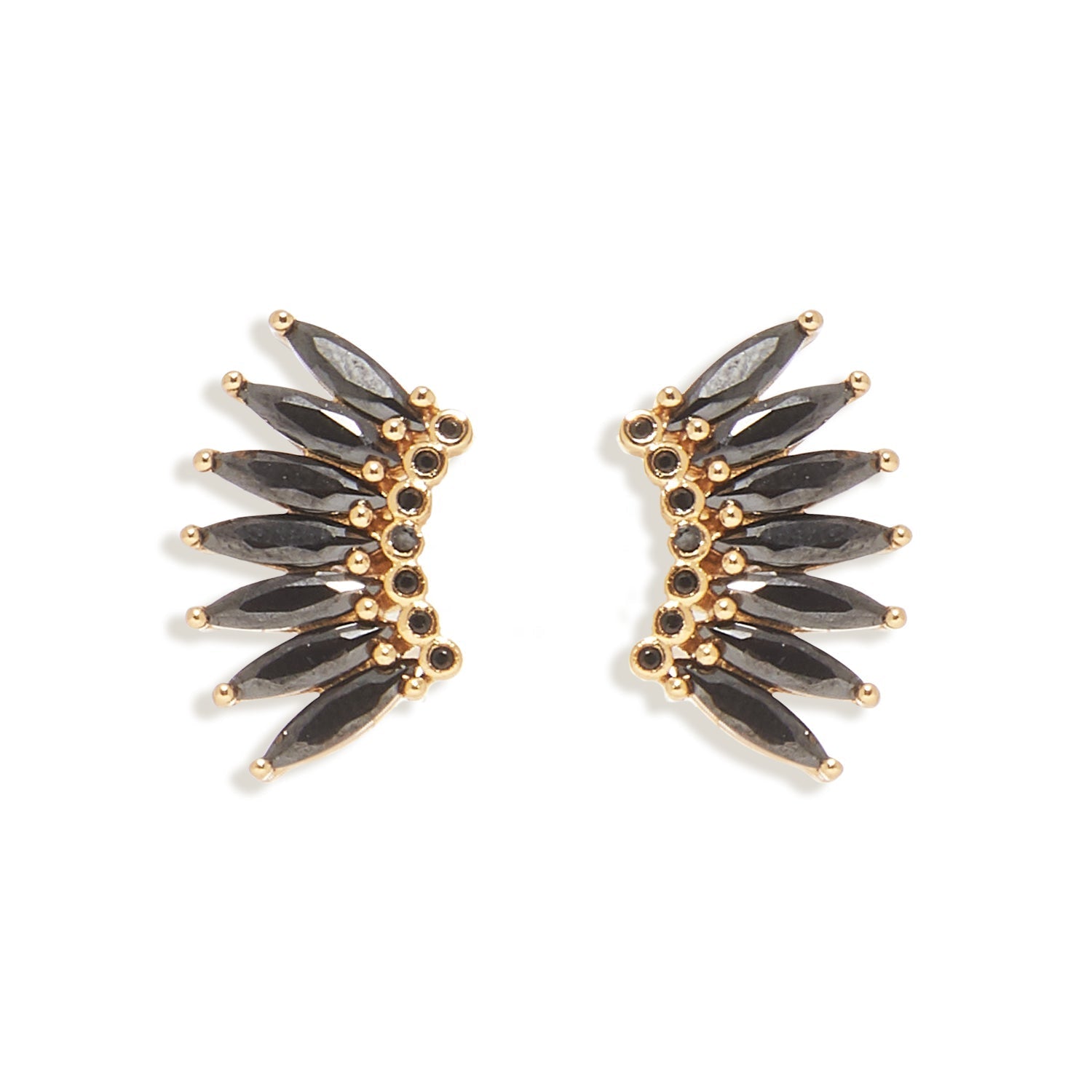 Petite Crystal Madeline Earrings Black by Mignonne Gavgian