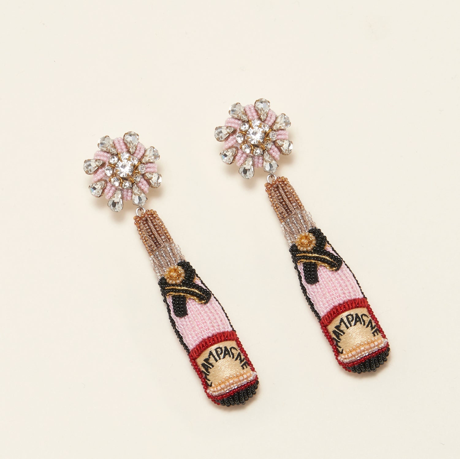 Rosé Champagne Earrings Blush by Mignonne Gavigan