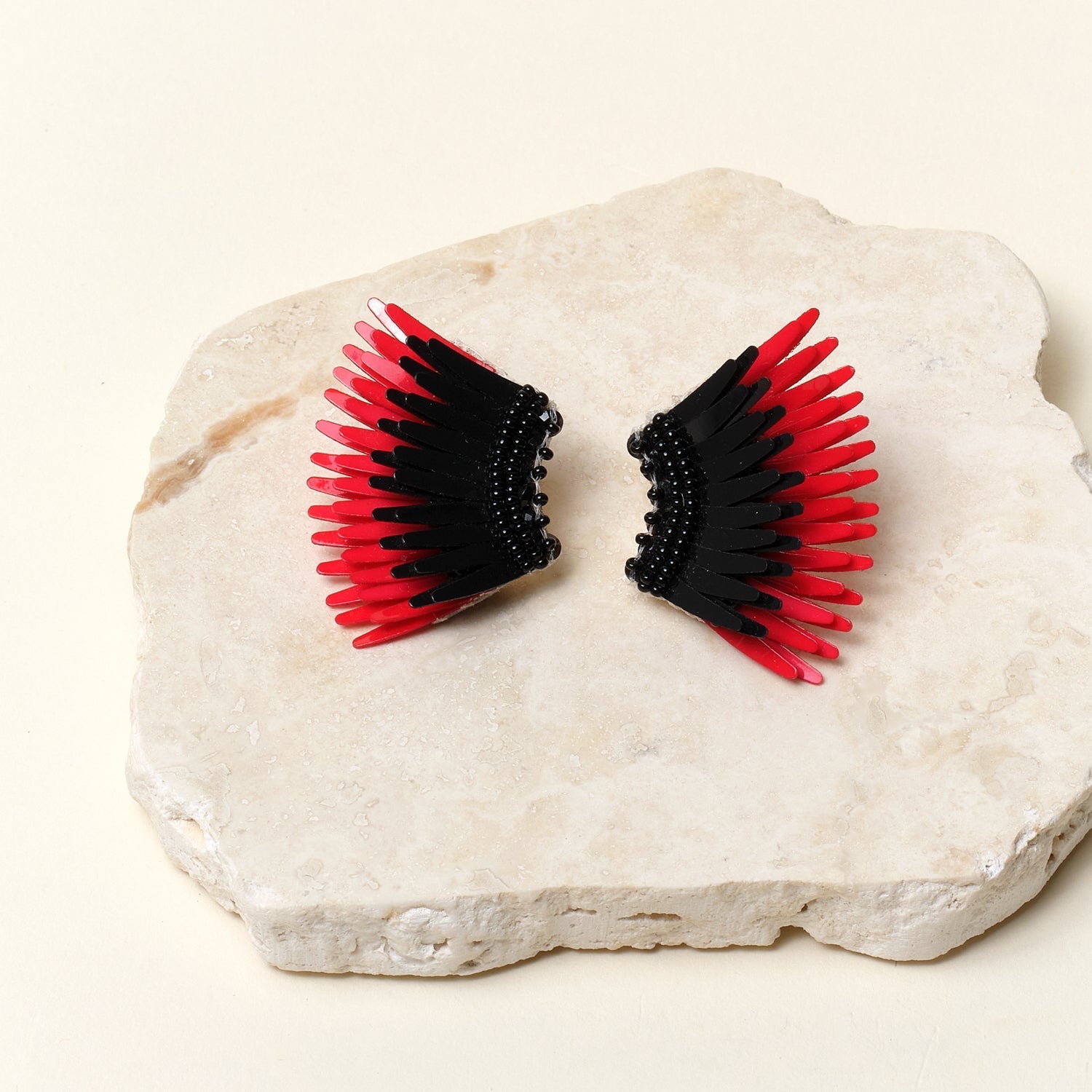 Mini Madeline Earrings Black Red by Mignonne Gavigan