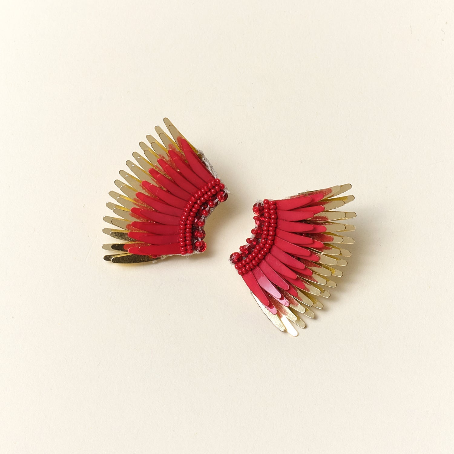 Mini Madeline Earrings CRIMSON/ GOLD by Mignonne Gavigan