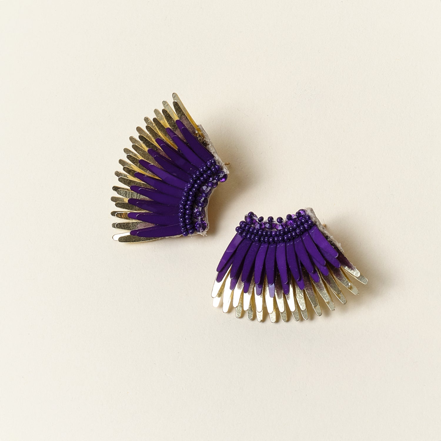 Mini Madeline Earrings PURPLE/ GOLD by Mignonne Gavigan