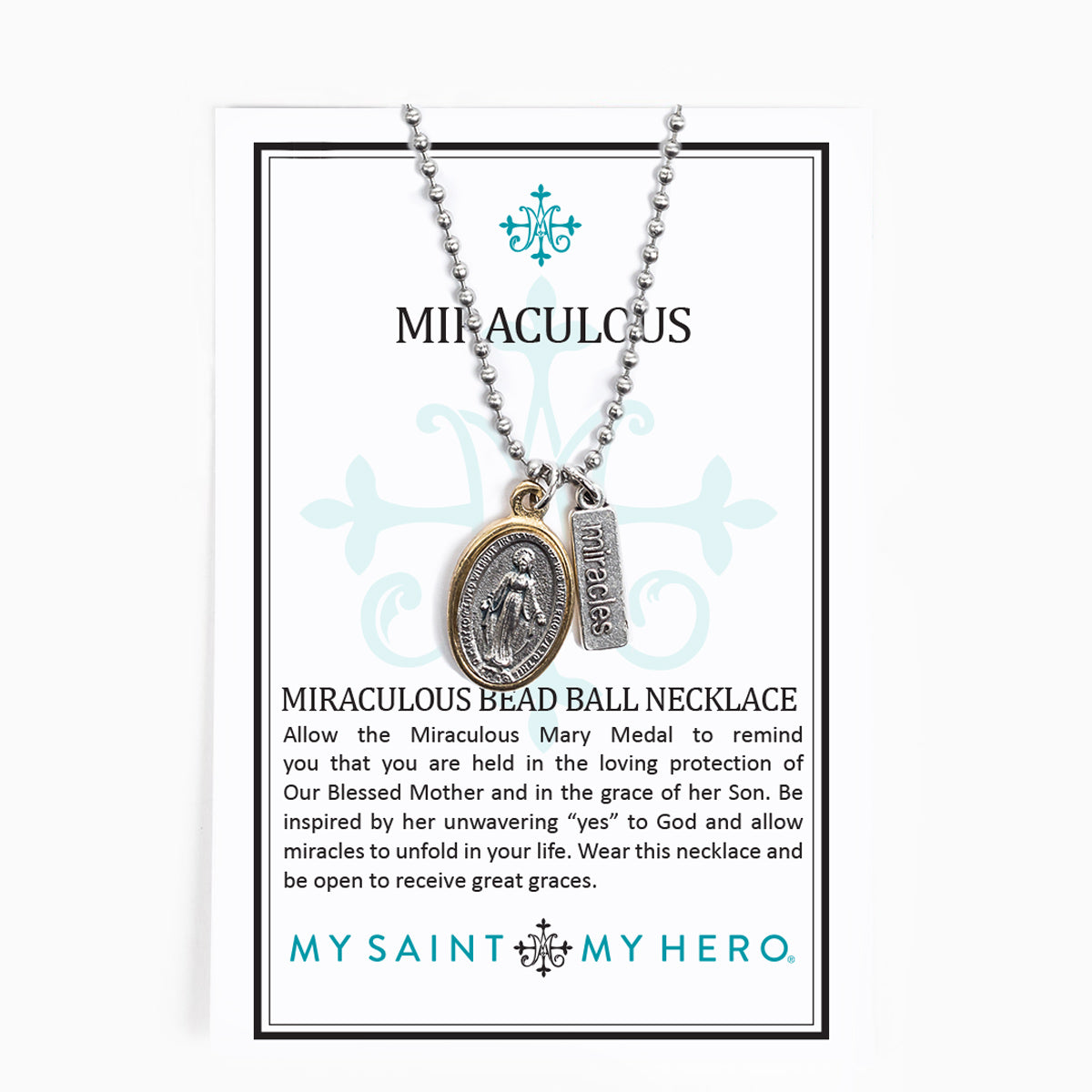 My Saint My Hero Say Yes Miraculous Mary Bracelet - Black/Silver