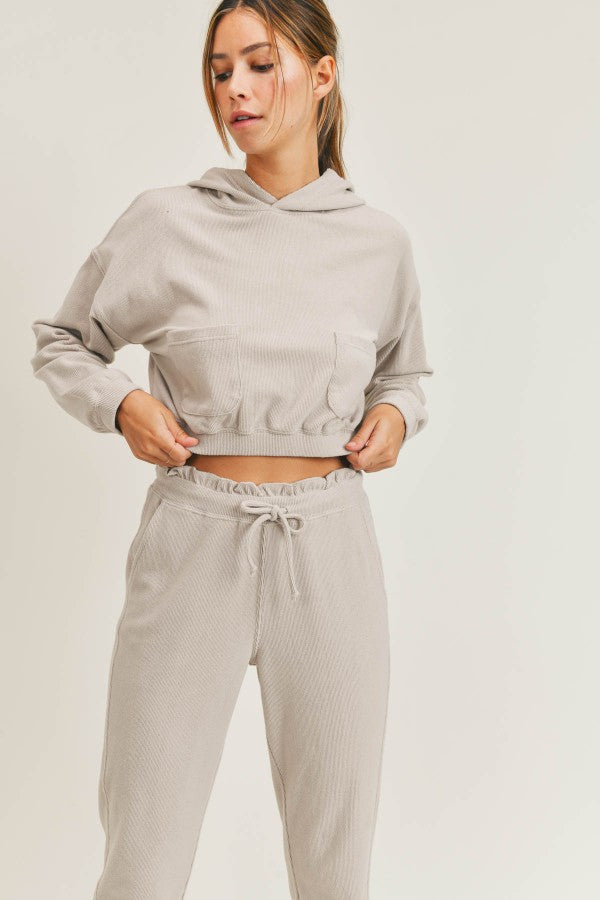 Ribbed Cropped Hoodie by Urban Luxe Lifestyles