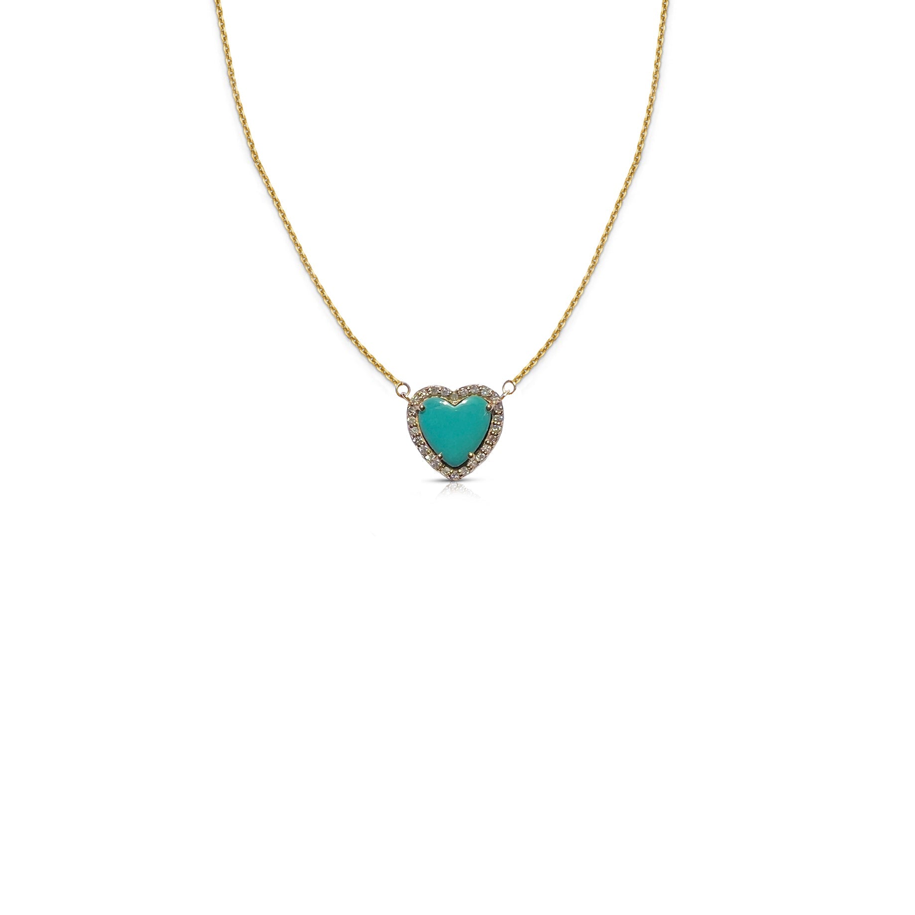 8mm 14k Turquoise Heart Necklace by S. Carter Designs