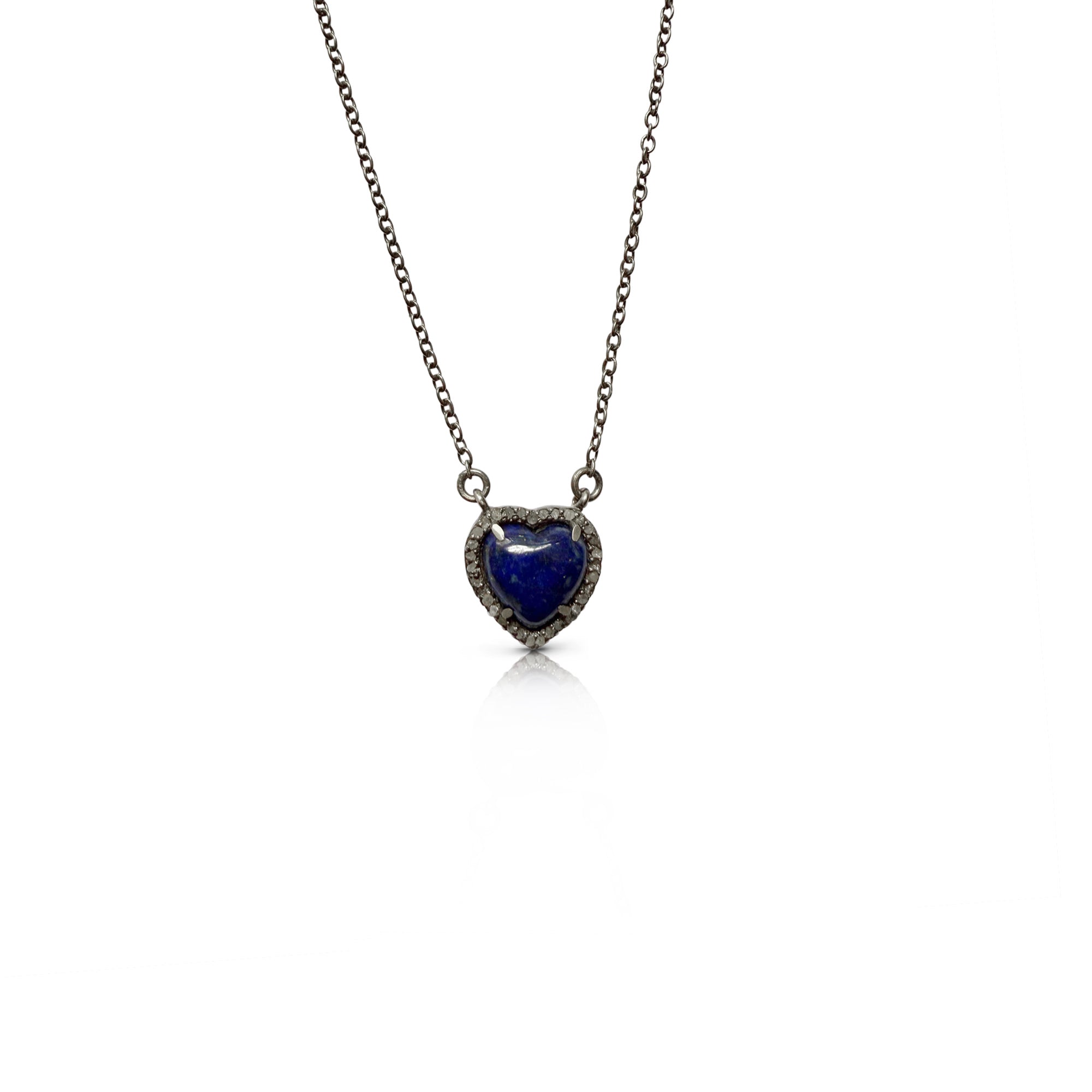 10mm Lapis Heart Charm Necklace by S. Carter Designs