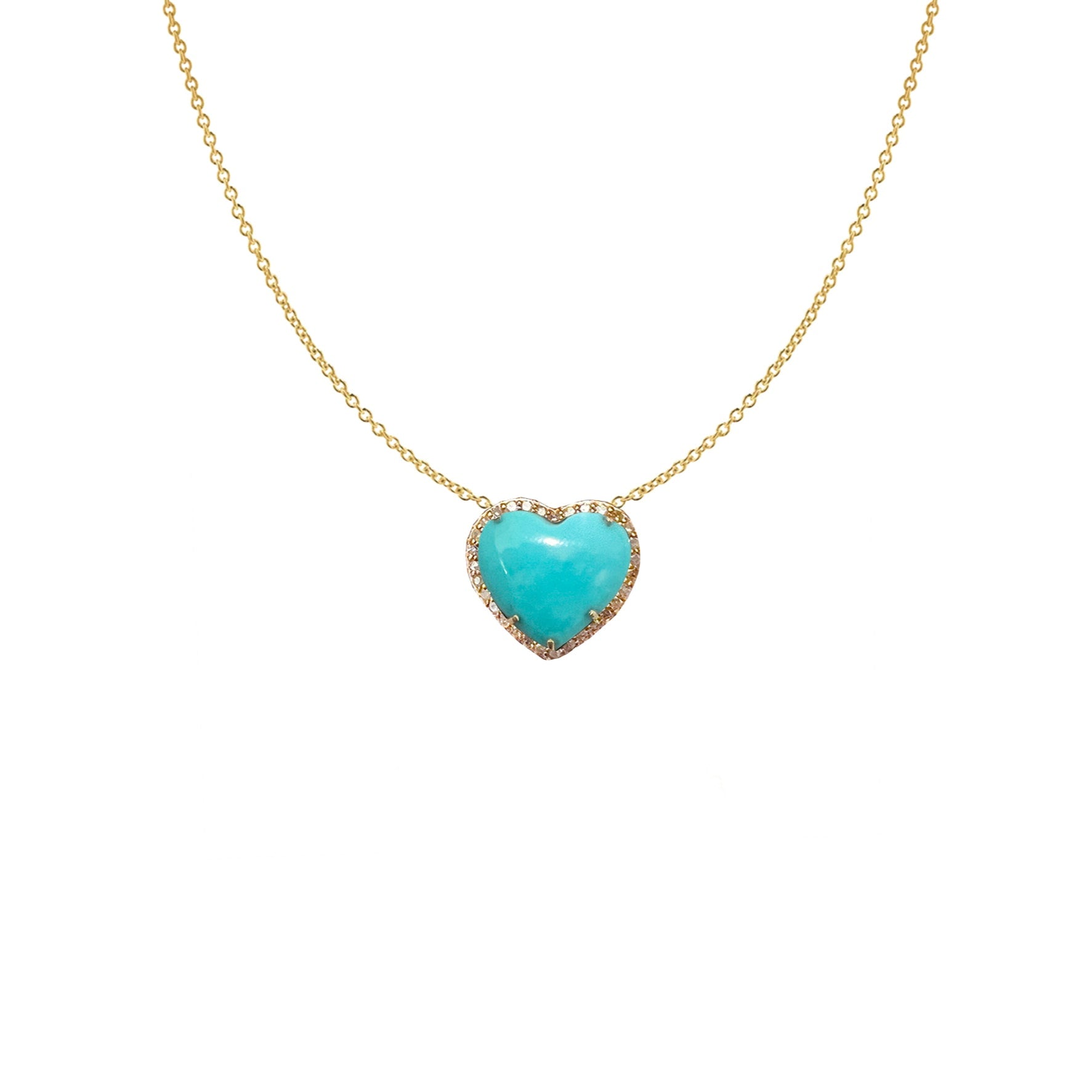 Small 14k Turquoise Heart Necklace by S. Carter Designs
