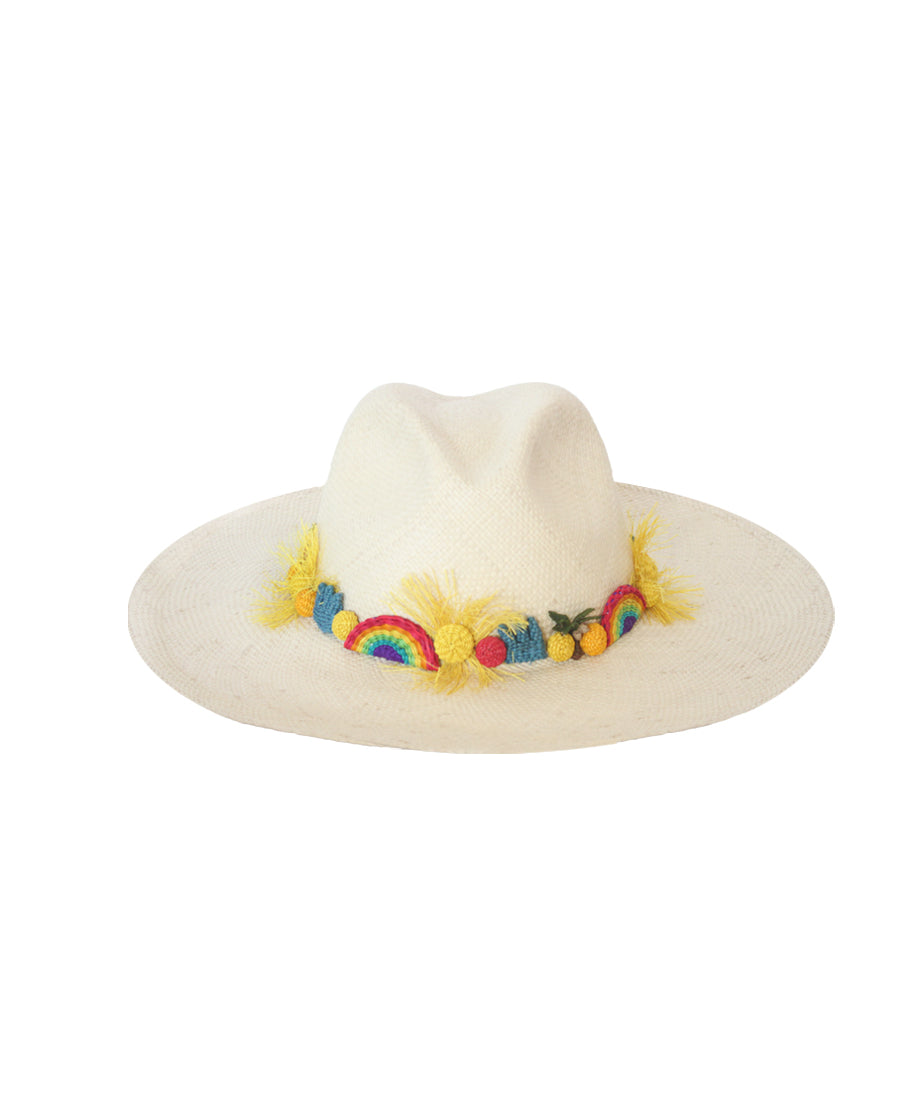 Natural White Happy Hat (Pre-Order) by Pájara Pinta