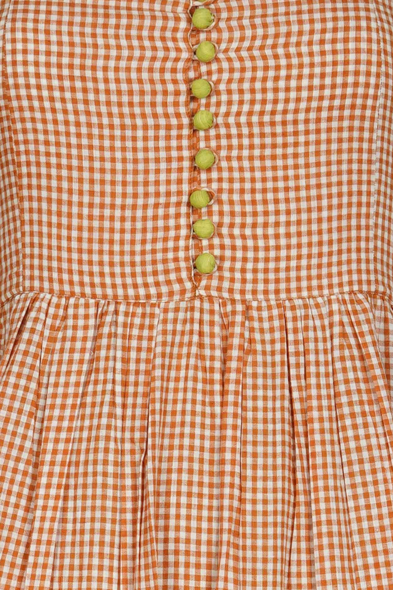 Orange Gingham Seville Maxi Dress by Hess