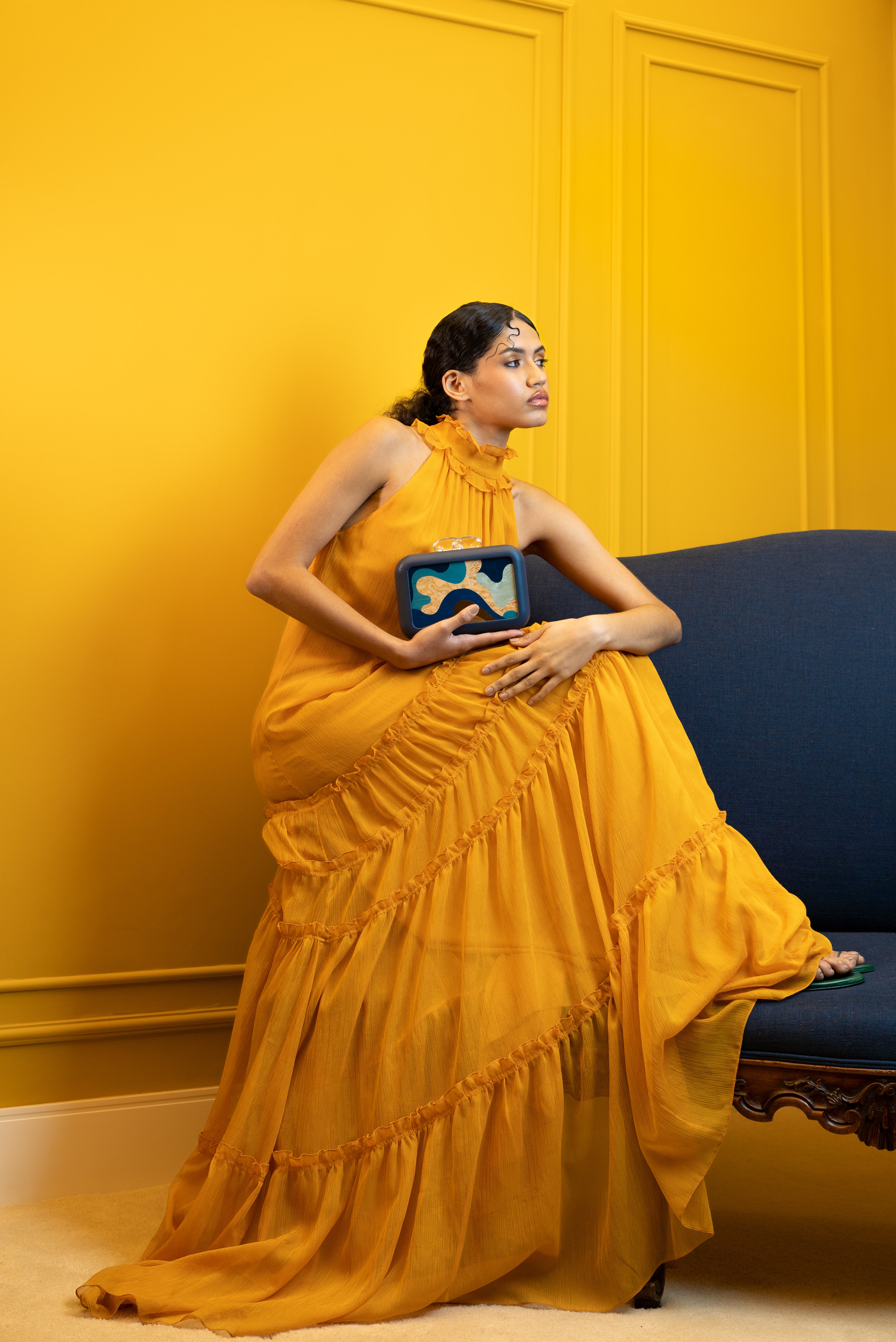 Simetris Blue Marx Clutch by Sy&Vie