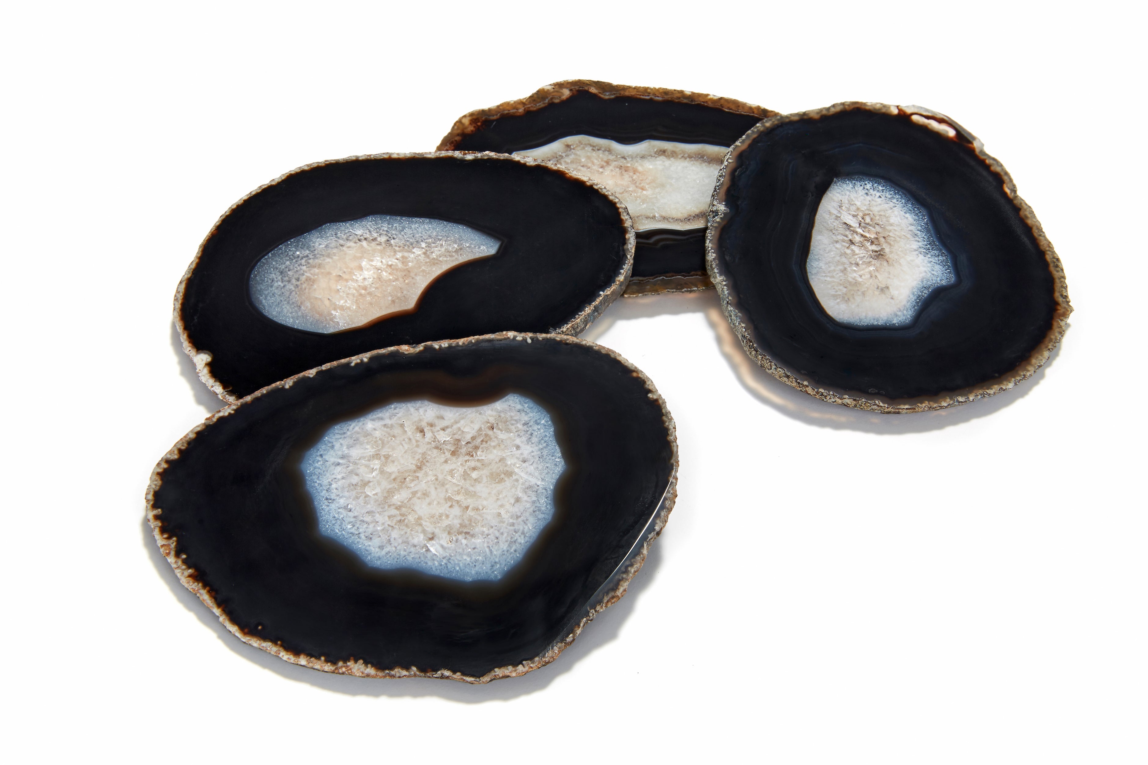 Pedra Coasters, Midnight Agate, Set of 4 by ANNA New York