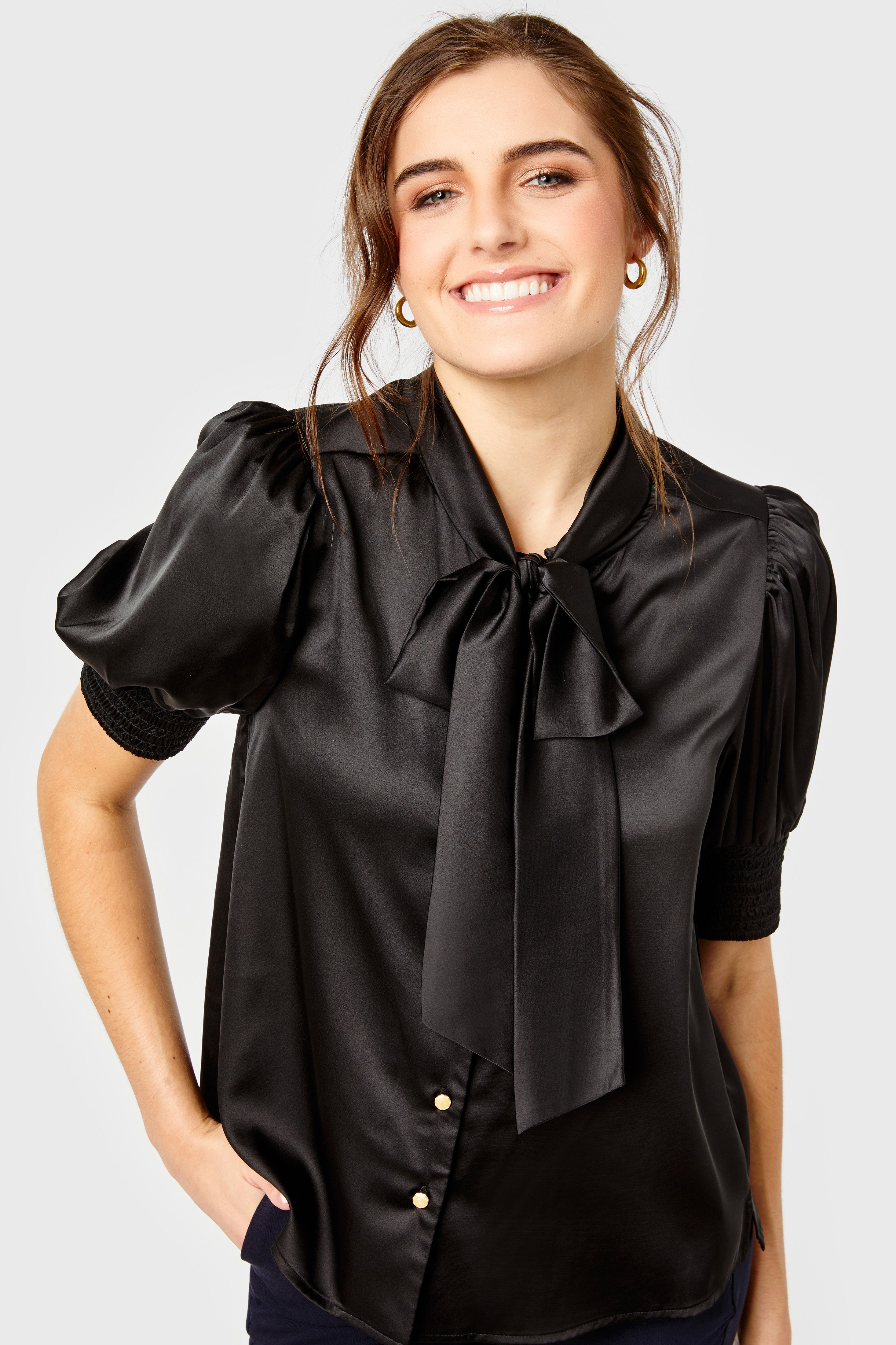 Peggy Top-Poly Span-Black by Cartolina