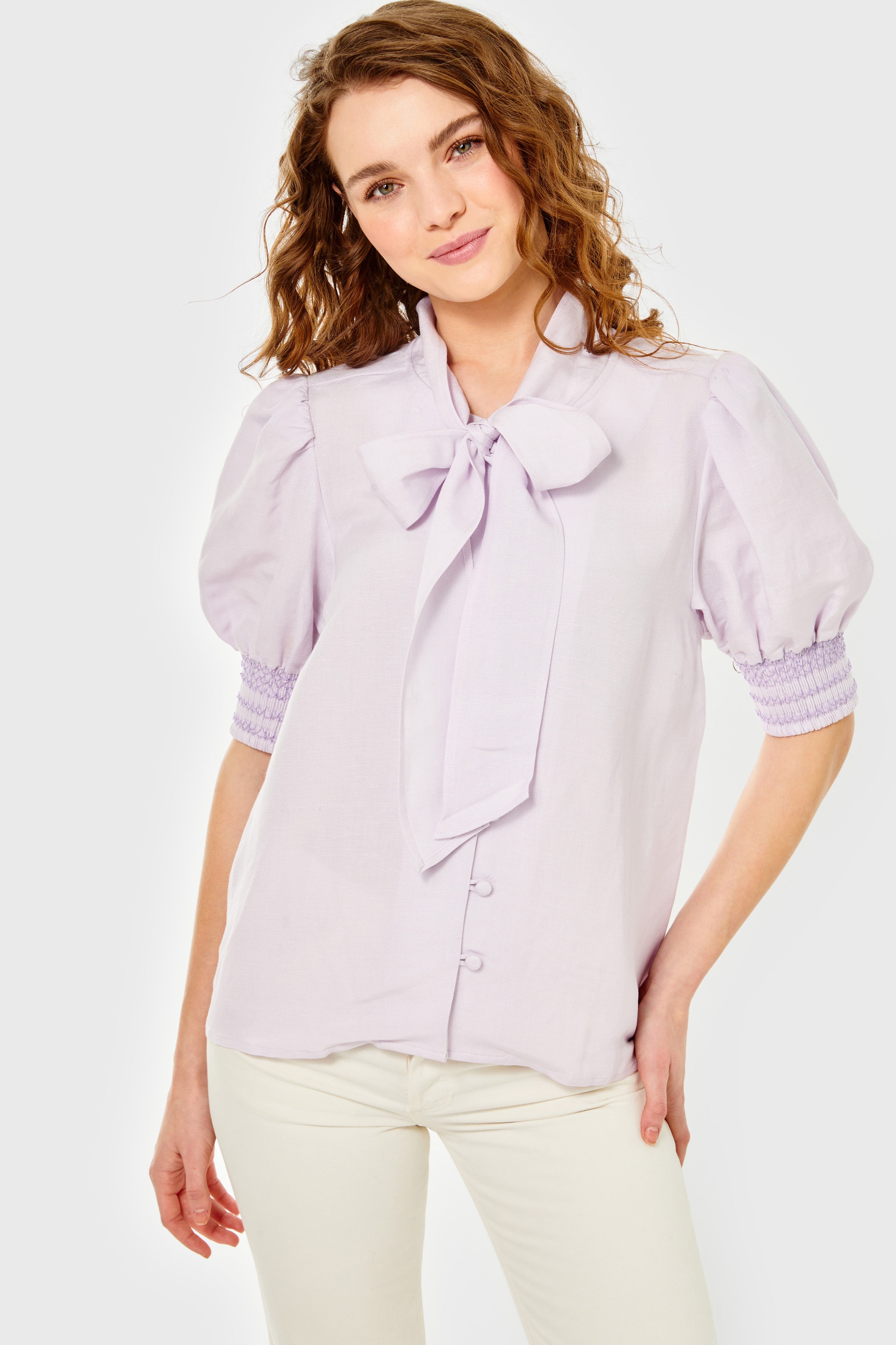 Peggy Top-Linen-Orchid Hush by Cartolina Nantucket