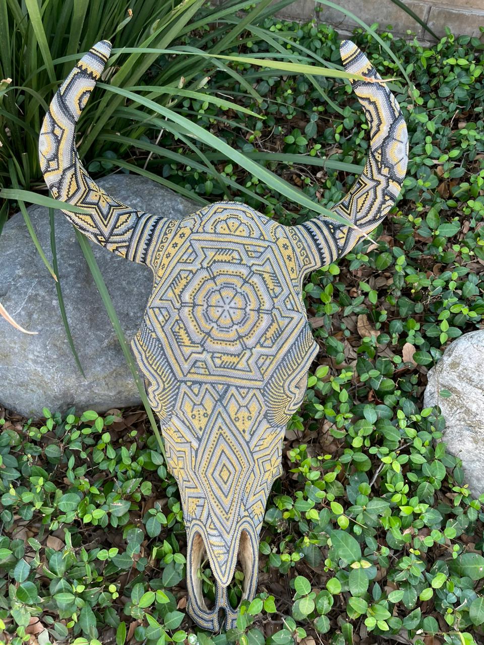 Huichol Cow Skull by Agave