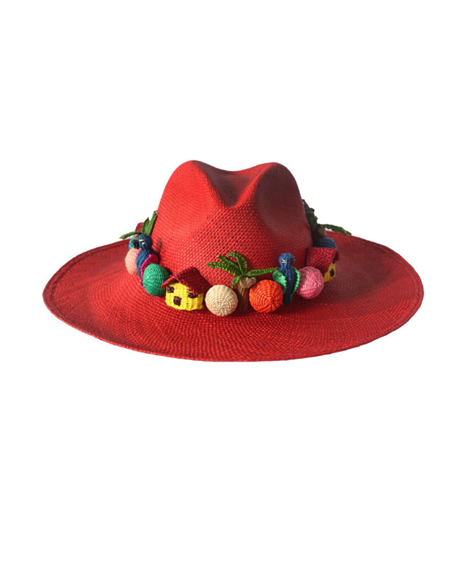 Red Pajarito Hat (Pre-Order) by Pájara Pinta