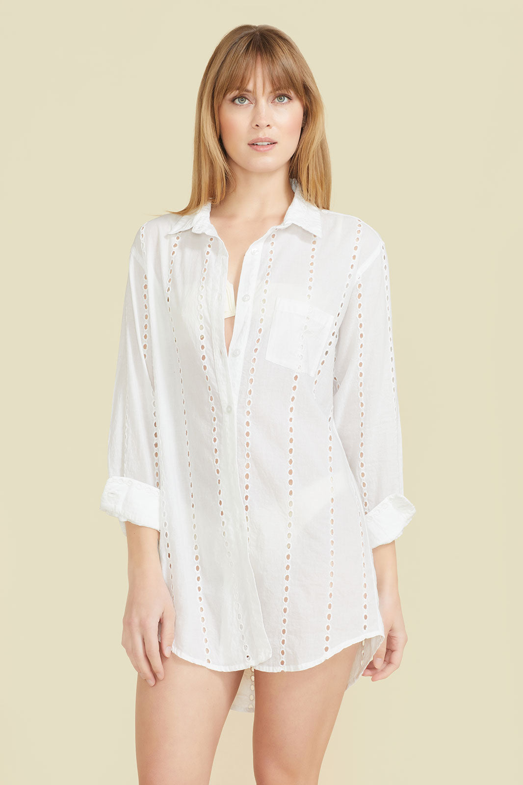 Positano Shirt Dress - White by Sitano