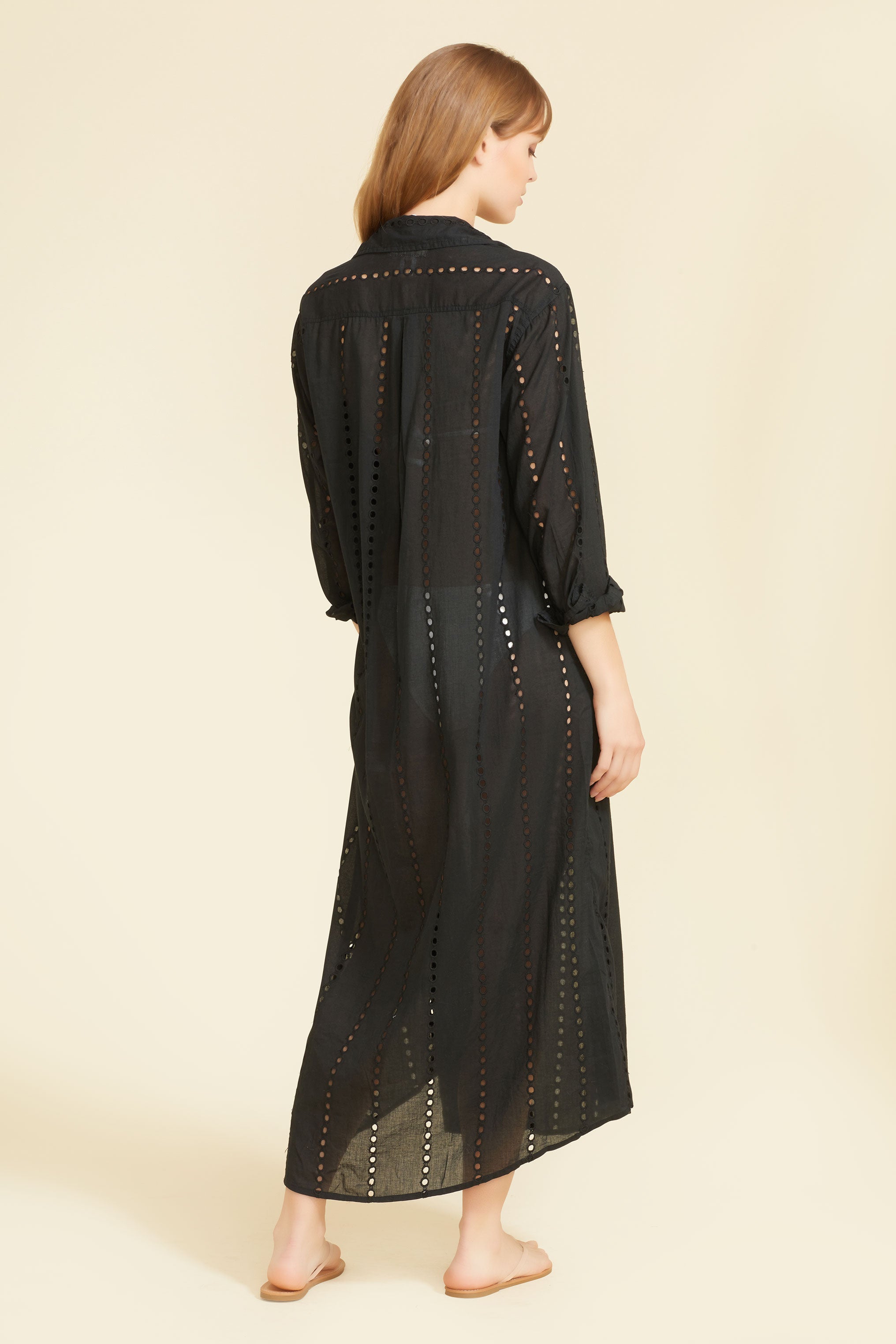 Positano Maxi Shirt Dress - Black by Sitano