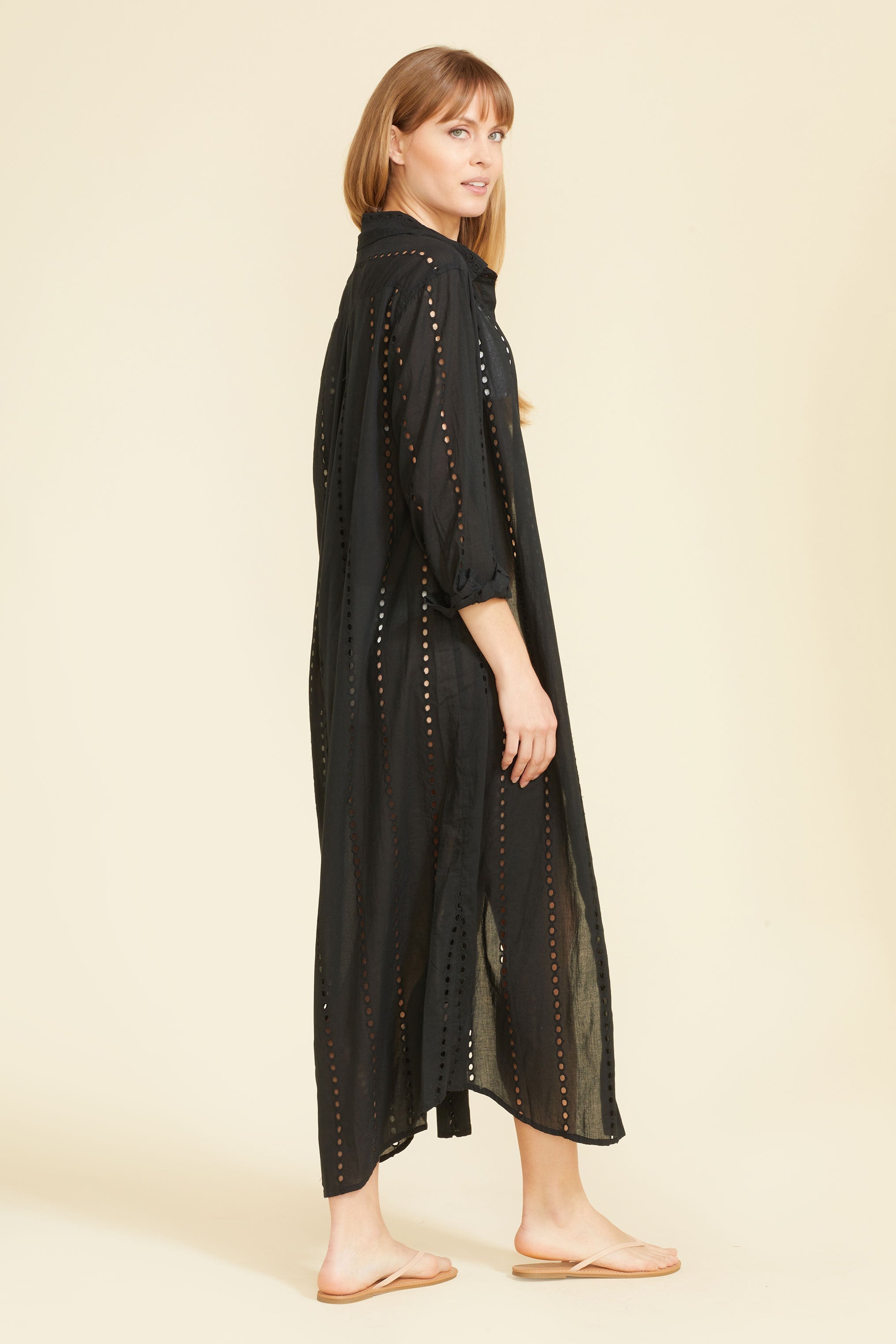 Positano Maxi Shirt Dress - Black by Sitano