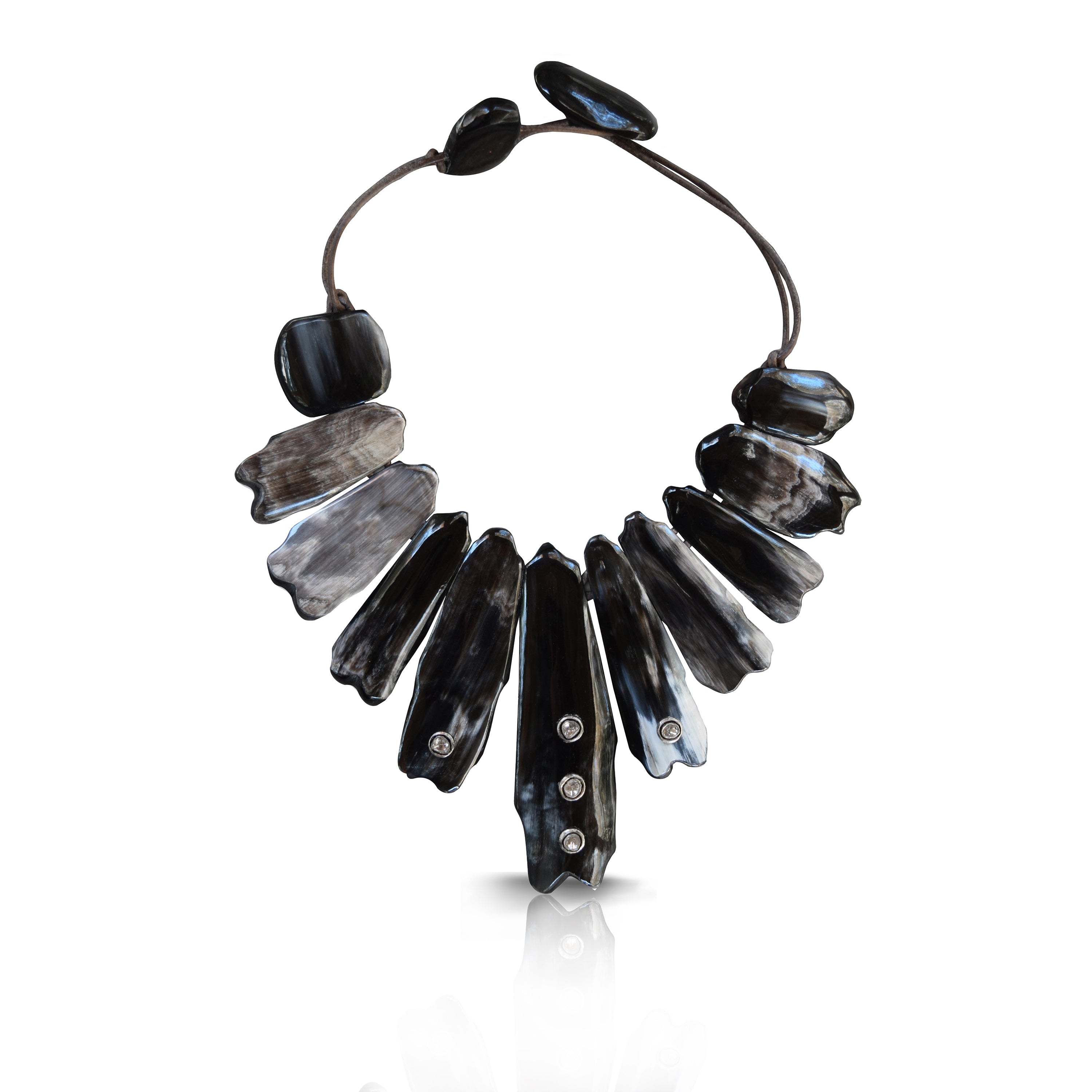 Polished Dark Horn Collar by S. Carter Designs