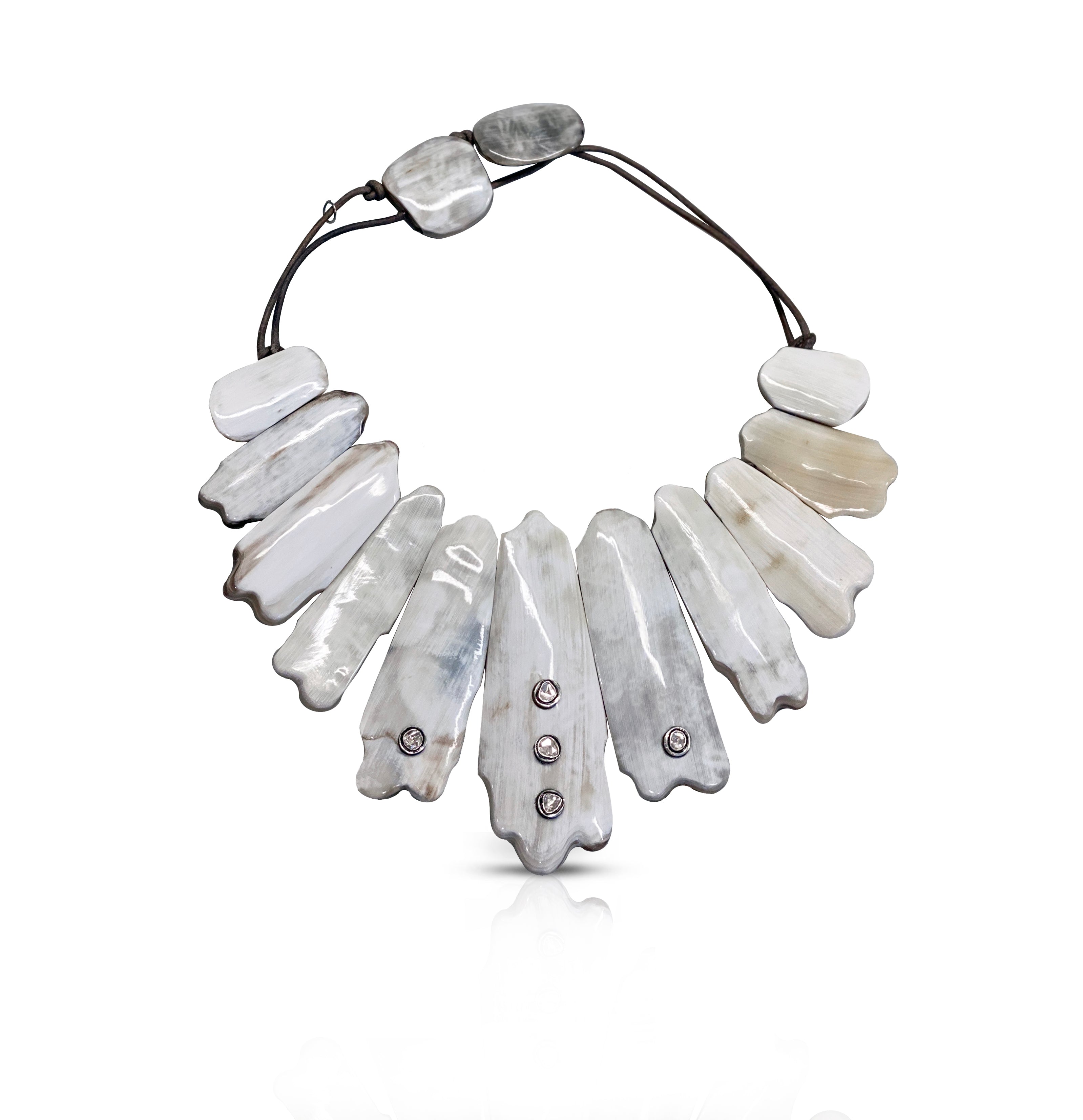 Polished Light Horn Collar by S. Carter Designs