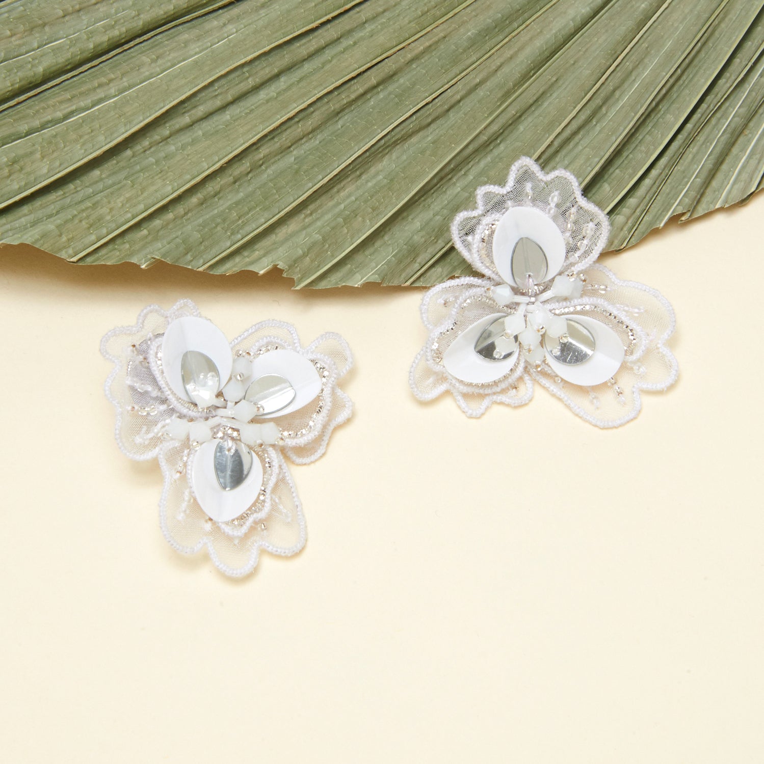 Poppy Stud Earrings White by Mignonne Gavigan