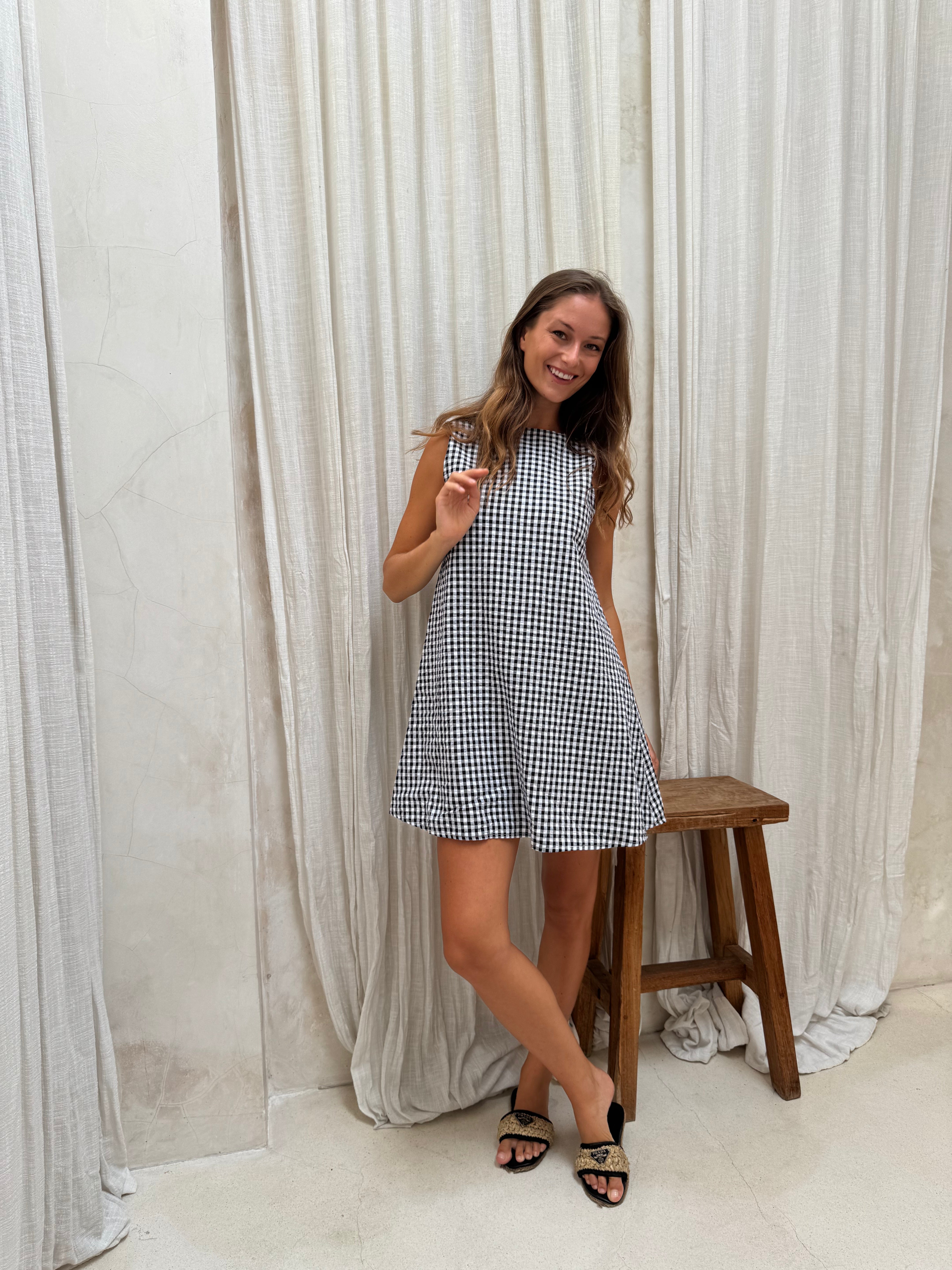 MINI GILI in Black Gingham by Puka the Label