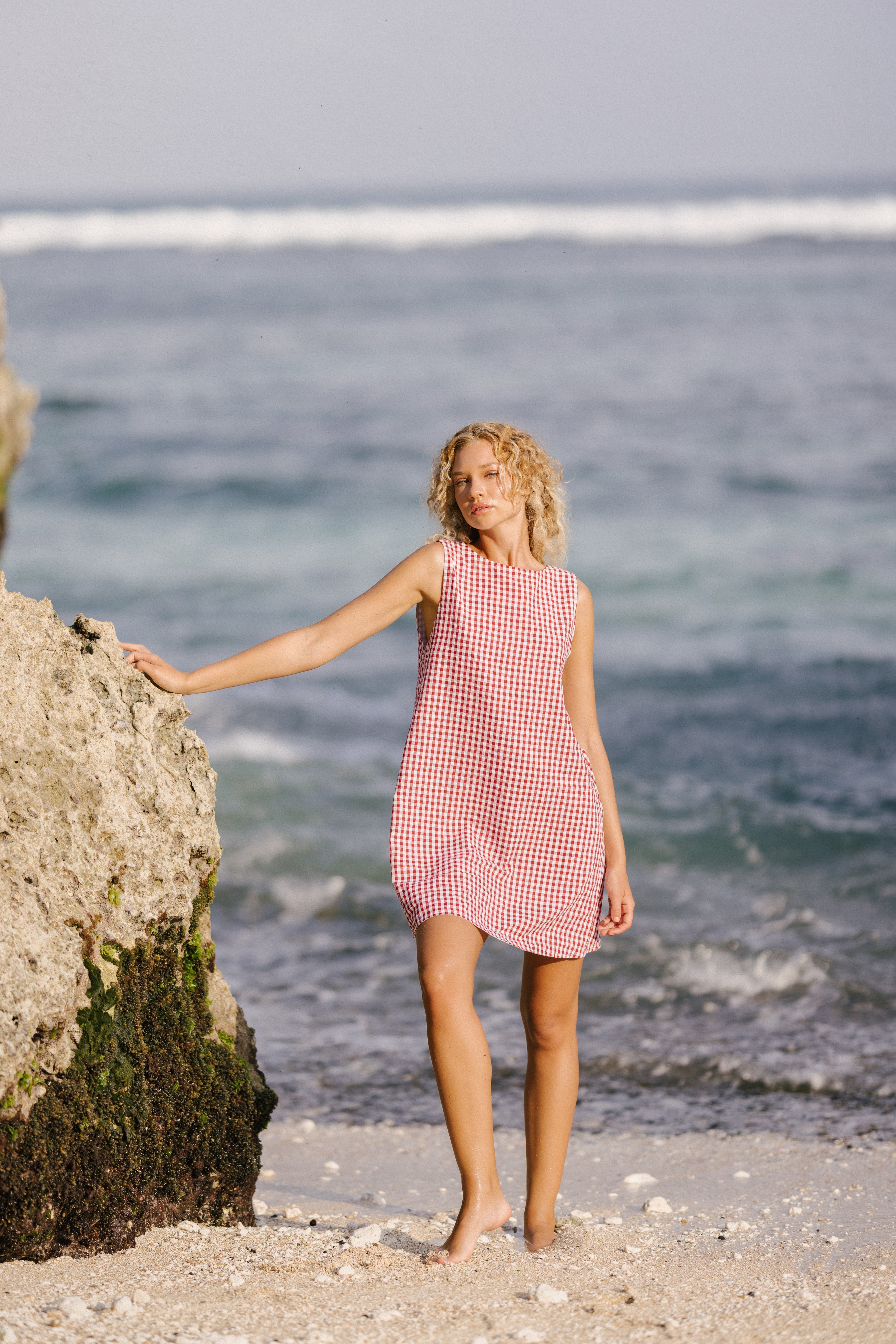 MINI GILI in Maroon Gingham by Puka the Label