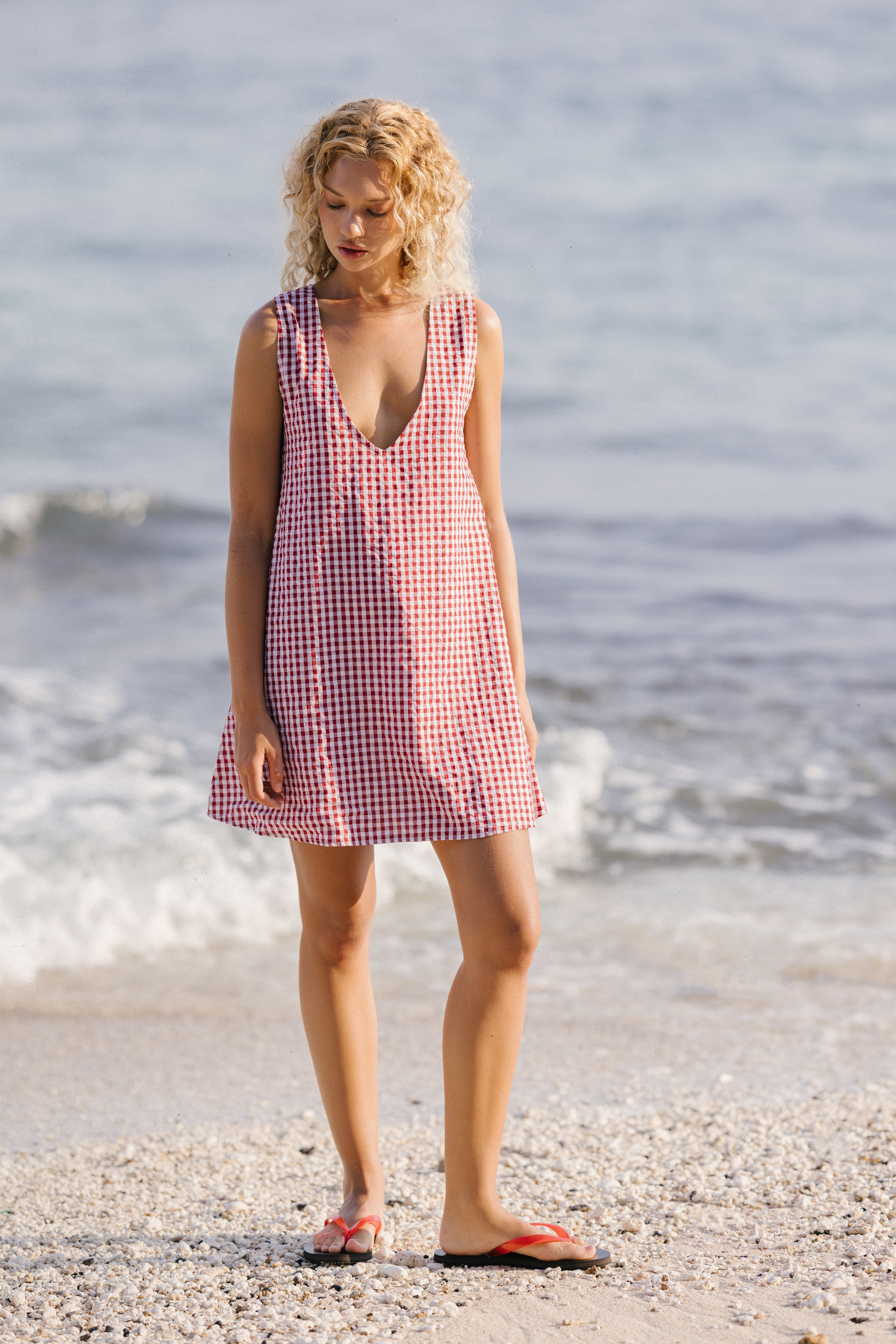 MINI GILI in Maroon Gingham by Puka the Label