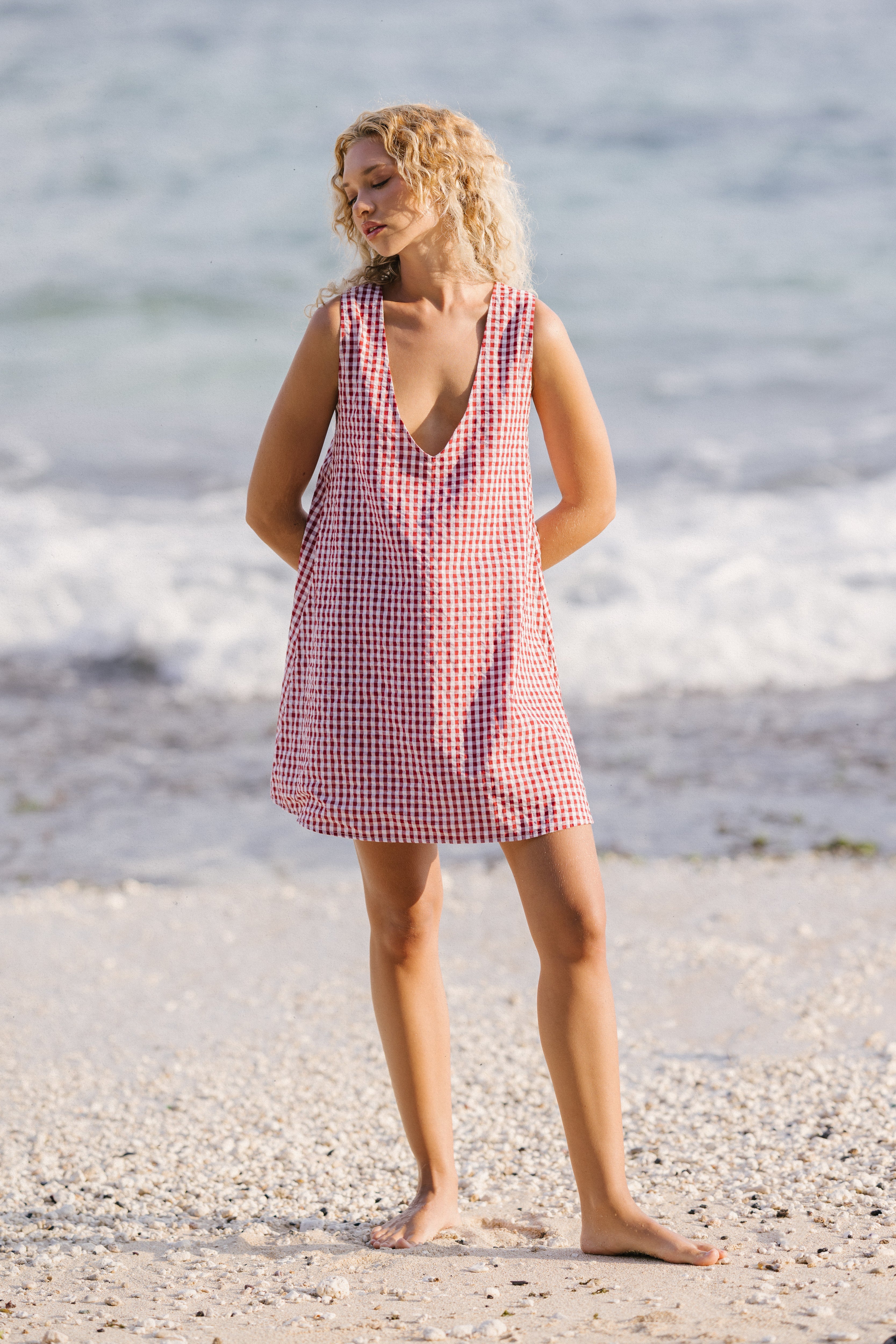 MINI GILI in Maroon Gingham by Puka the Label