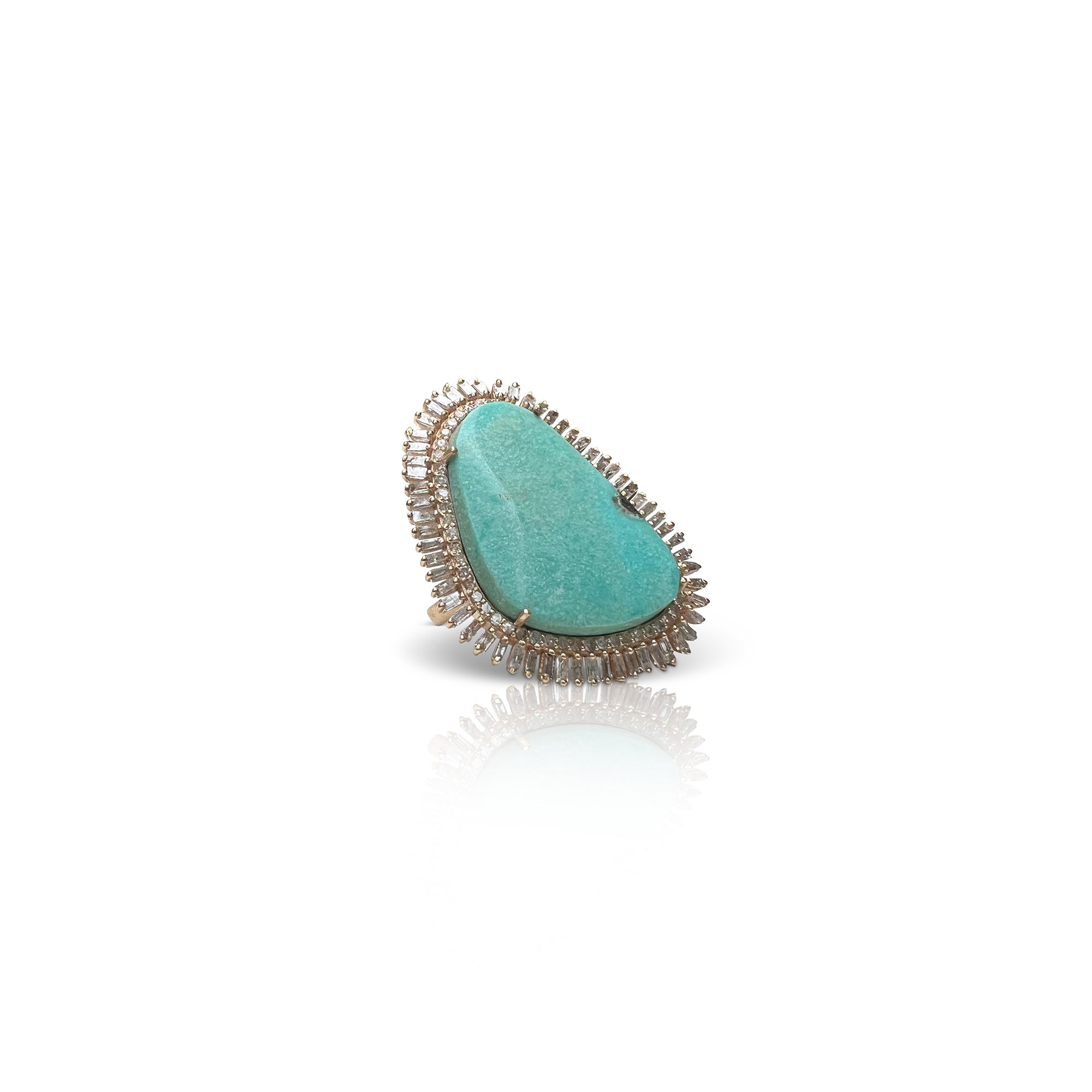 14k Campito Turquoise Diamond Ring by S. Carter Designs